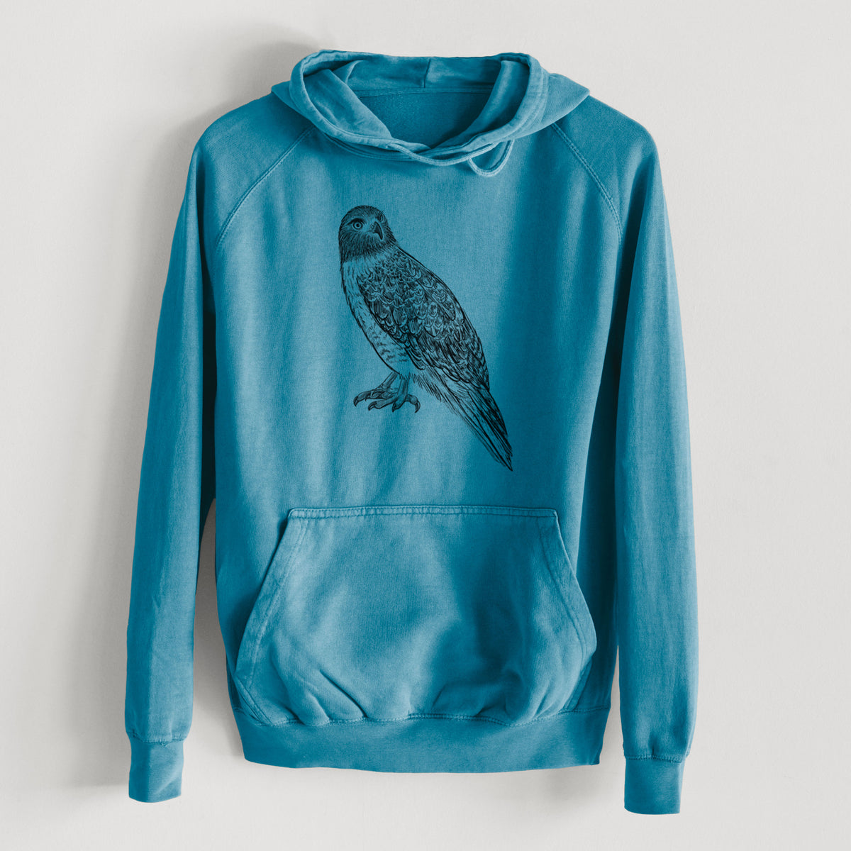 Red-tailed Hawk - Buteo jamaicensis  - Mid-Weight Unisex Vintage 100% Cotton Hoodie