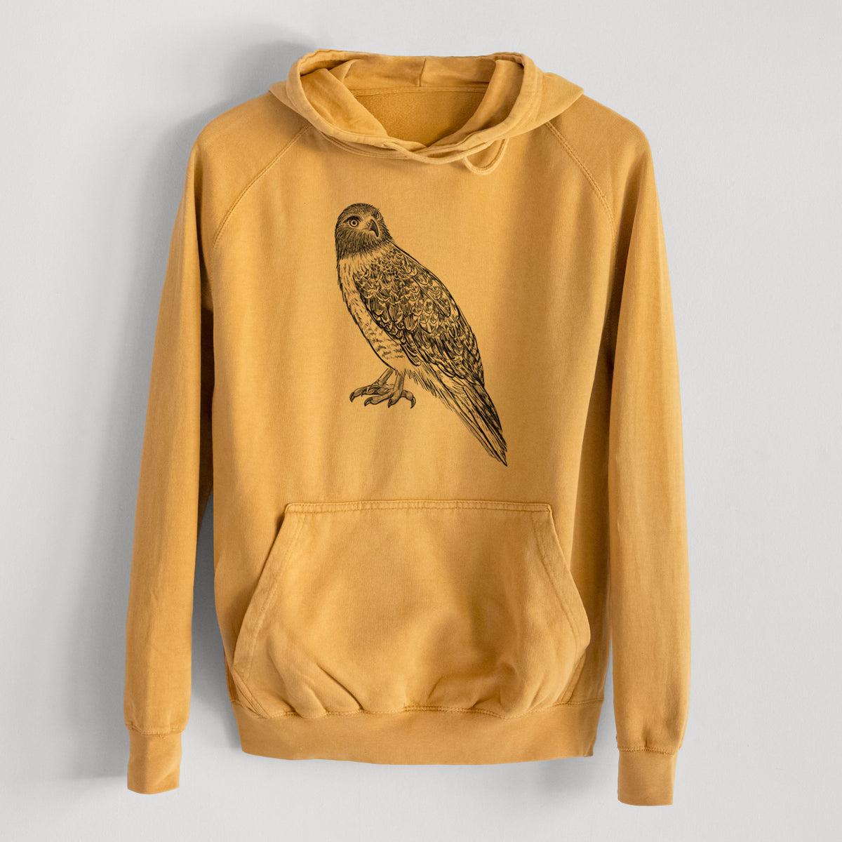 Red-tailed Hawk - Buteo jamaicensis  - Mid-Weight Unisex Vintage 100% Cotton Hoodie