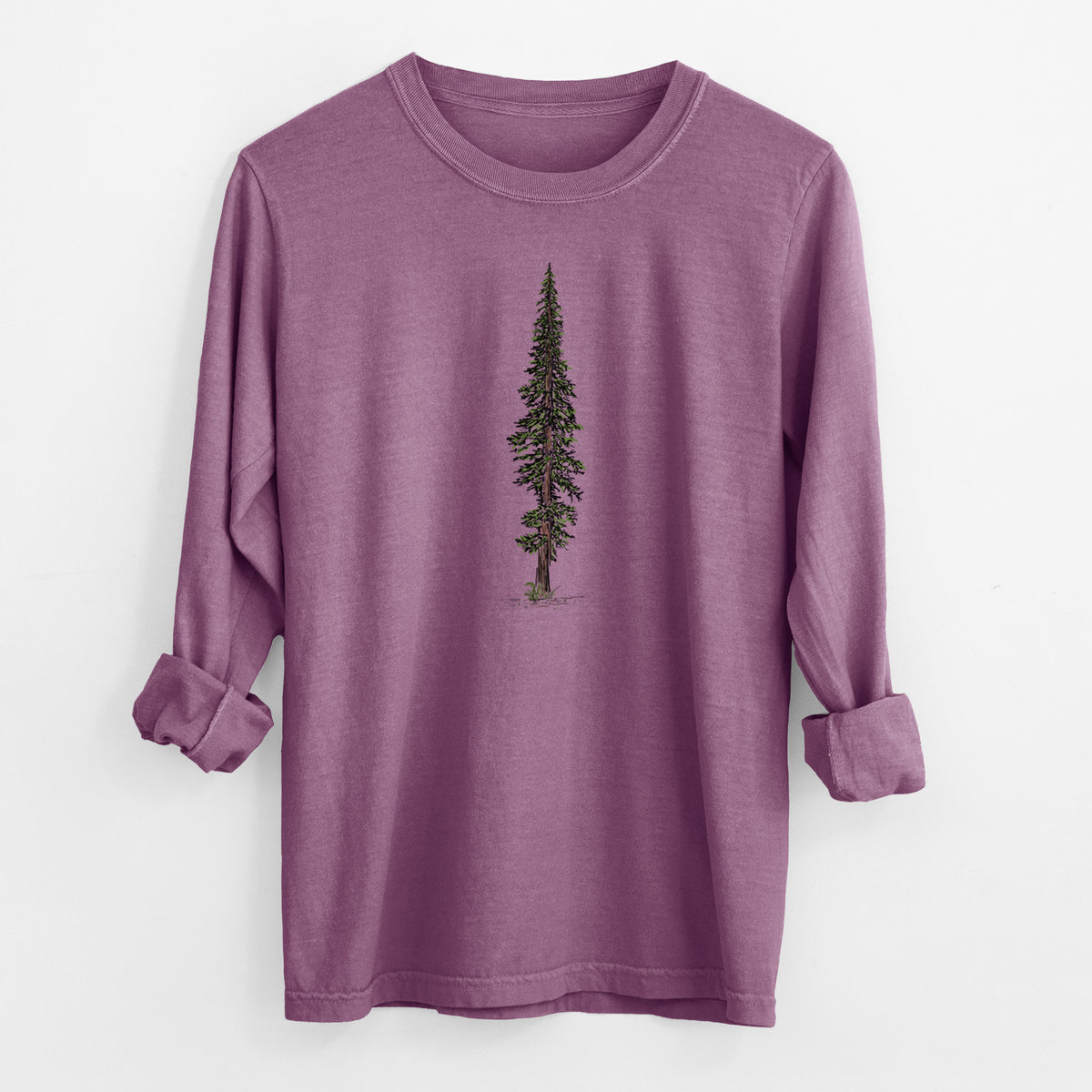 Lone Redwood - Men&#39;s Heavyweight 100% Cotton Long Sleeve