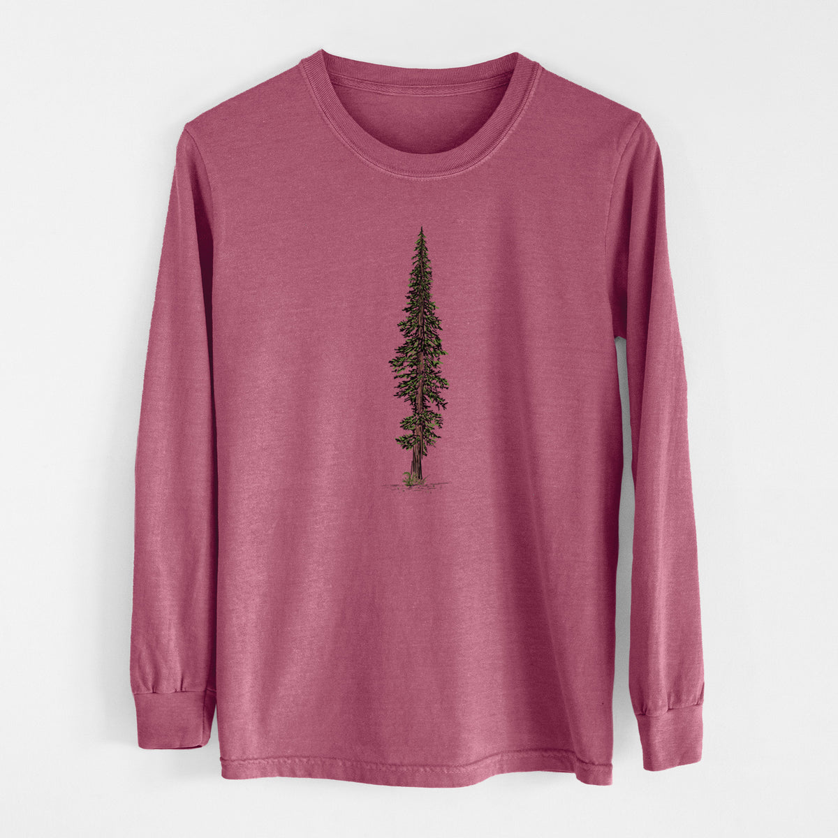 Lone Redwood - Men&#39;s Heavyweight 100% Cotton Long Sleeve