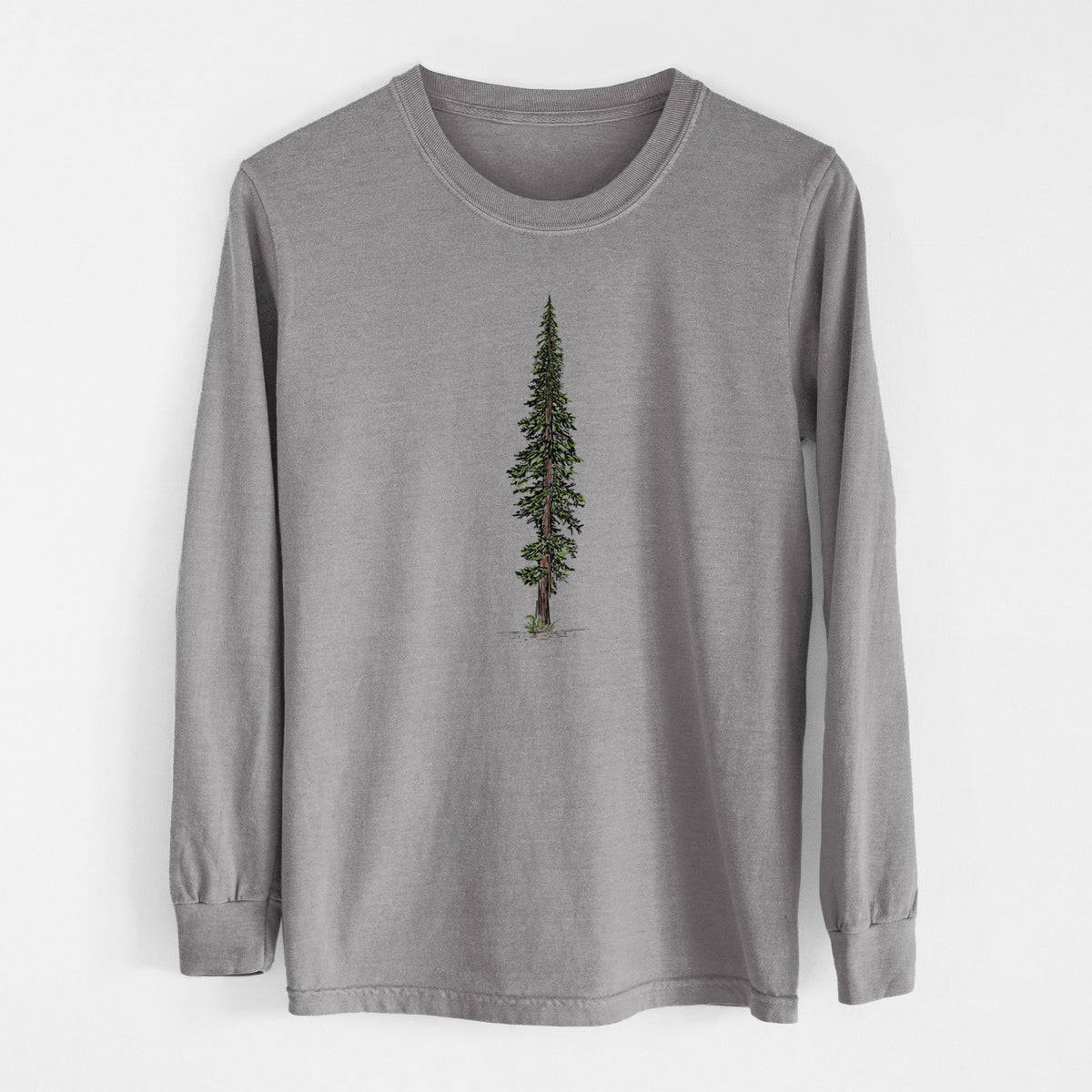 Lone Redwood - Men&#39;s Heavyweight 100% Cotton Long Sleeve