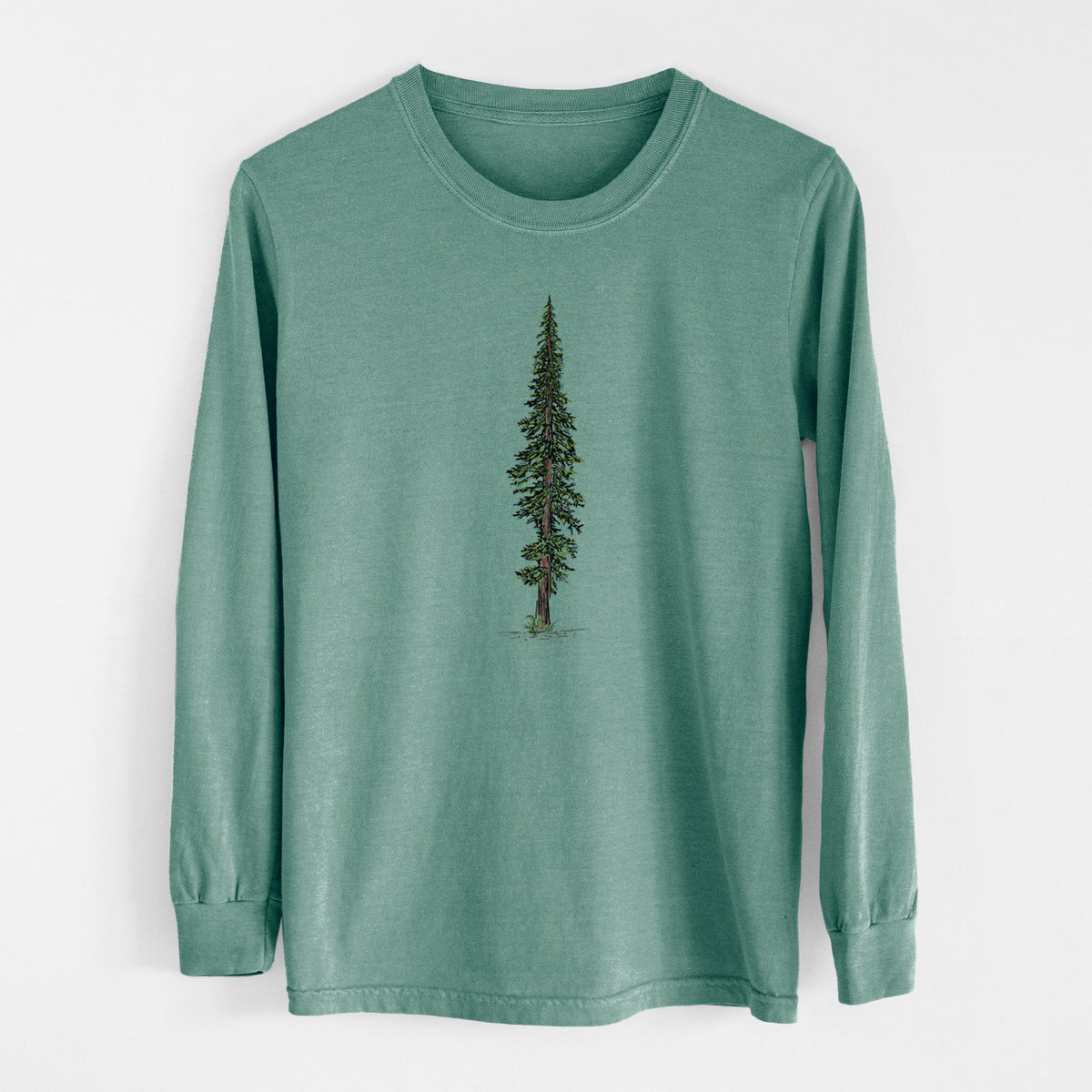 Lone Redwood - Men&#39;s Heavyweight 100% Cotton Long Sleeve