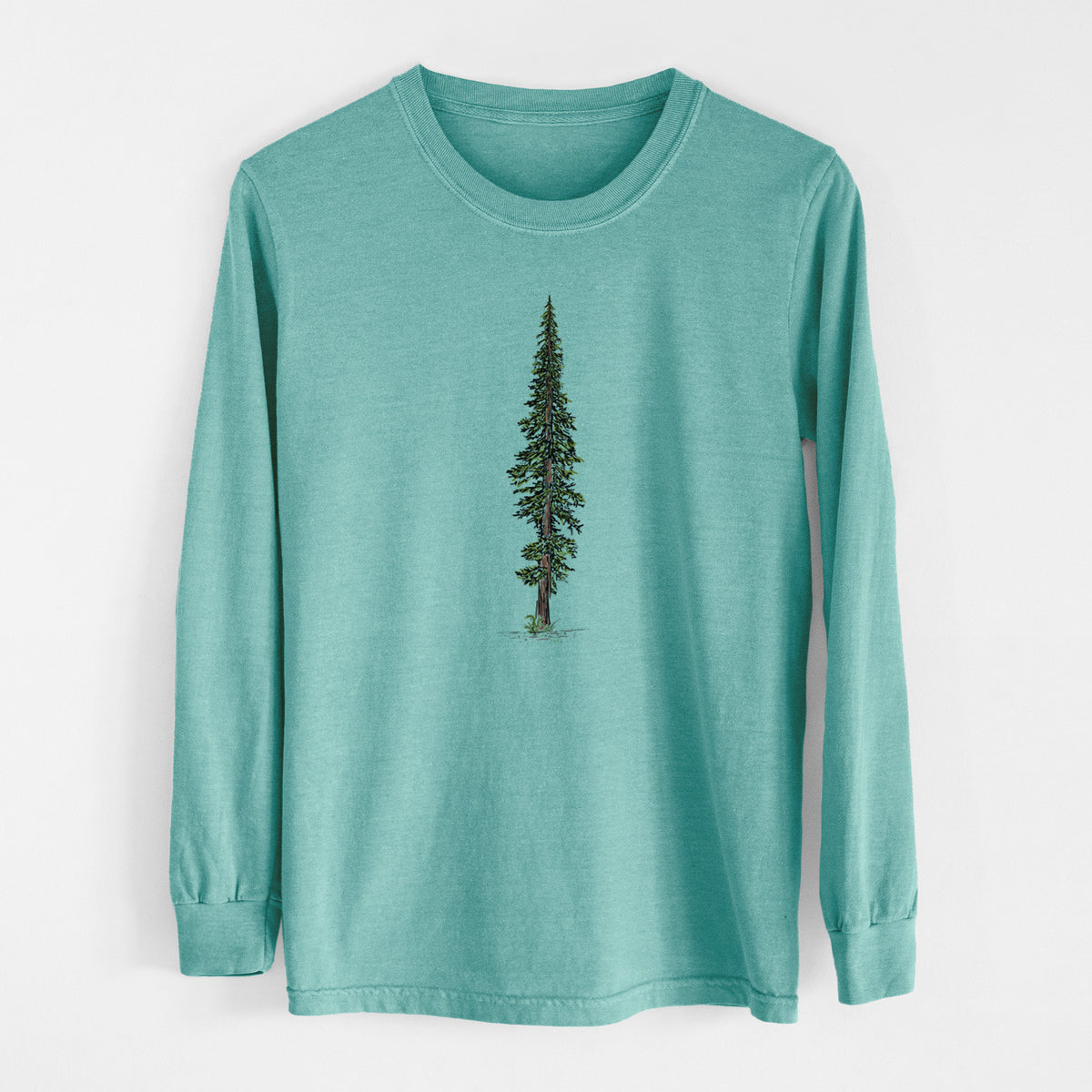 Lone Redwood - Men&#39;s Heavyweight 100% Cotton Long Sleeve