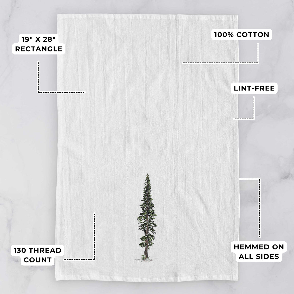 Lone Redwood Tea Towel