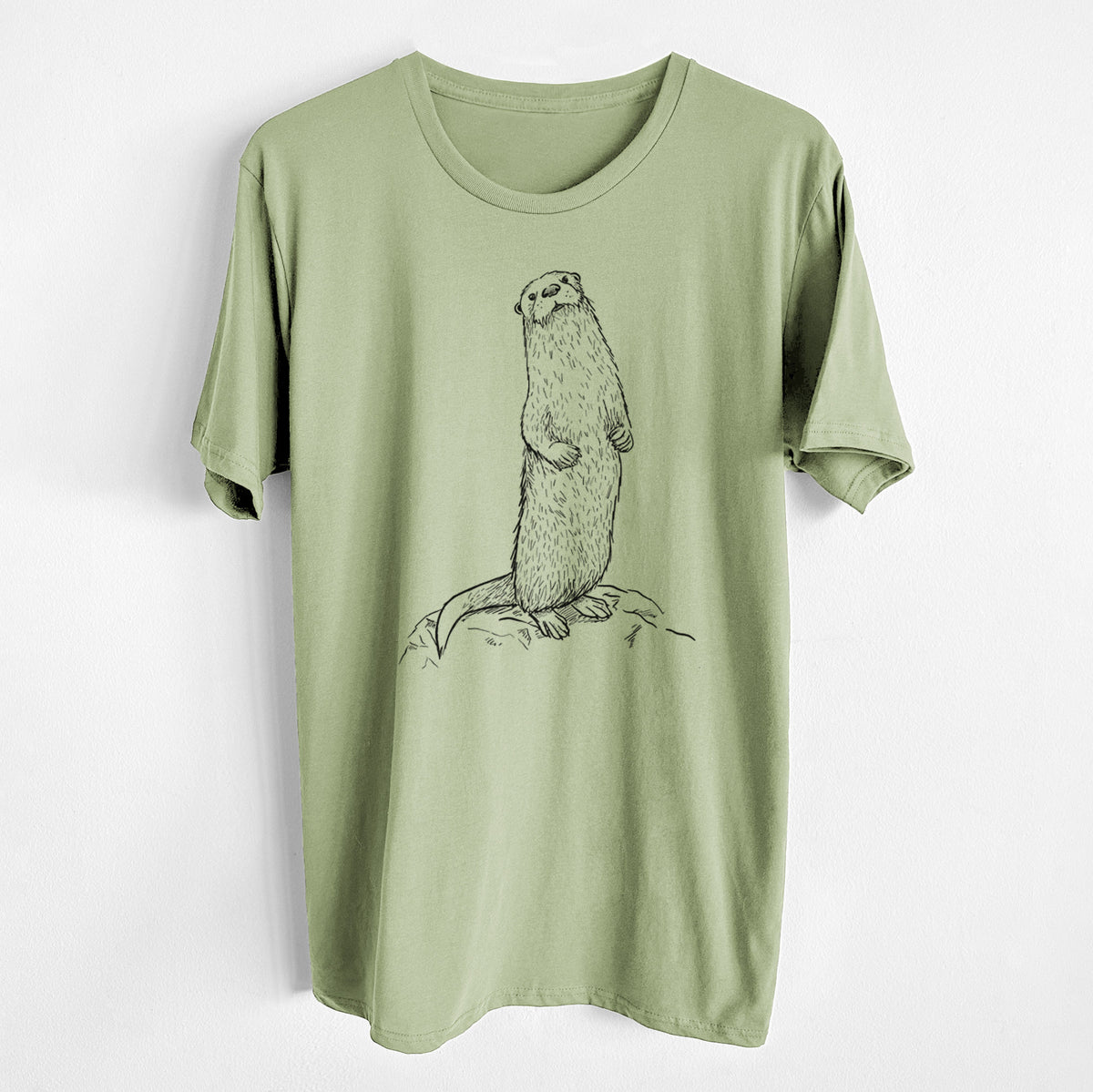 CLOSEOUT - North American River Otter - Lontra canadensis - Unisex Crewneck - Made in USA - 100% Organic Cotton