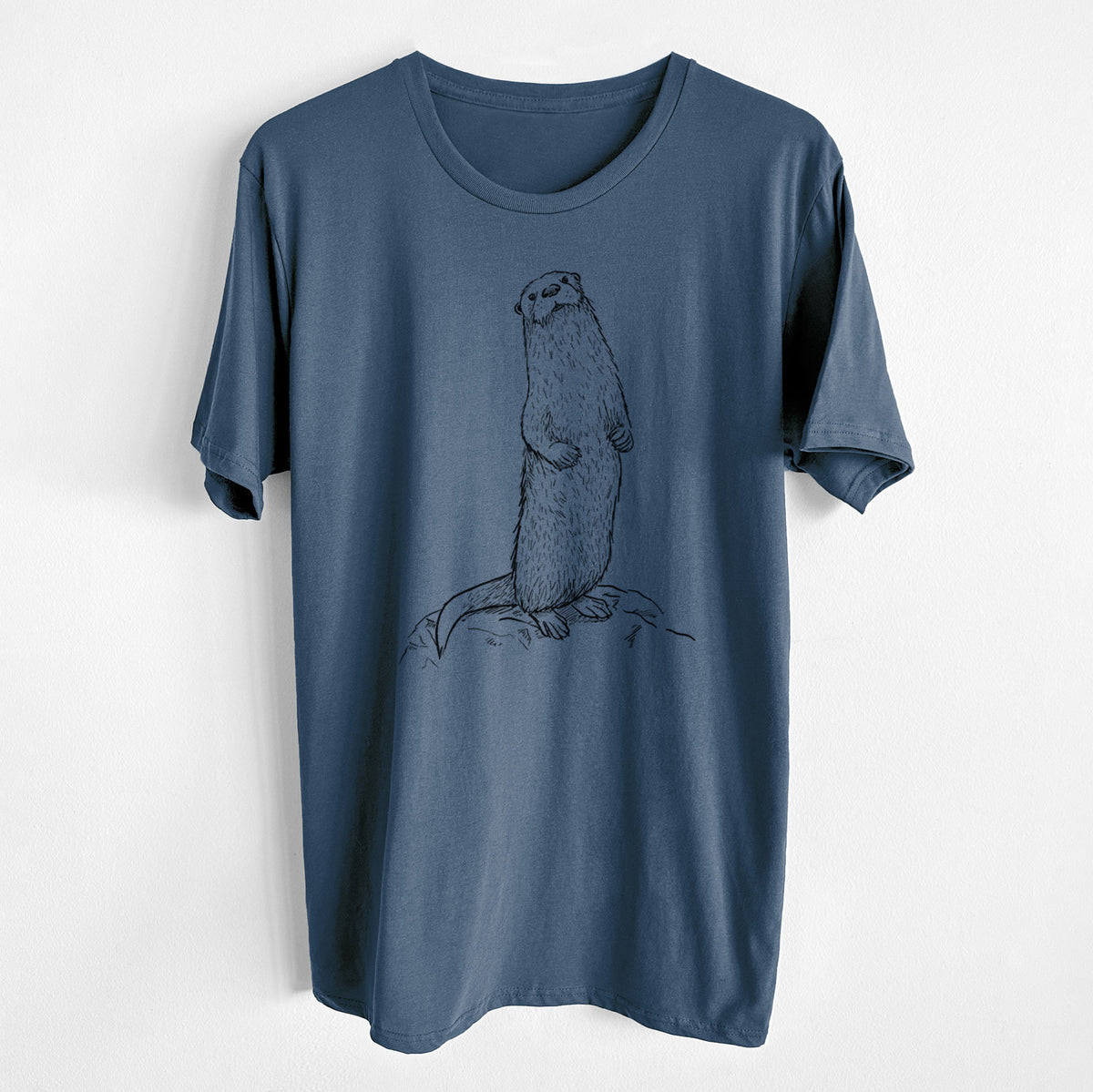 CLOSEOUT - North American River Otter - Lontra canadensis - Unisex Crewneck - Made in USA - 100% Organic Cotton