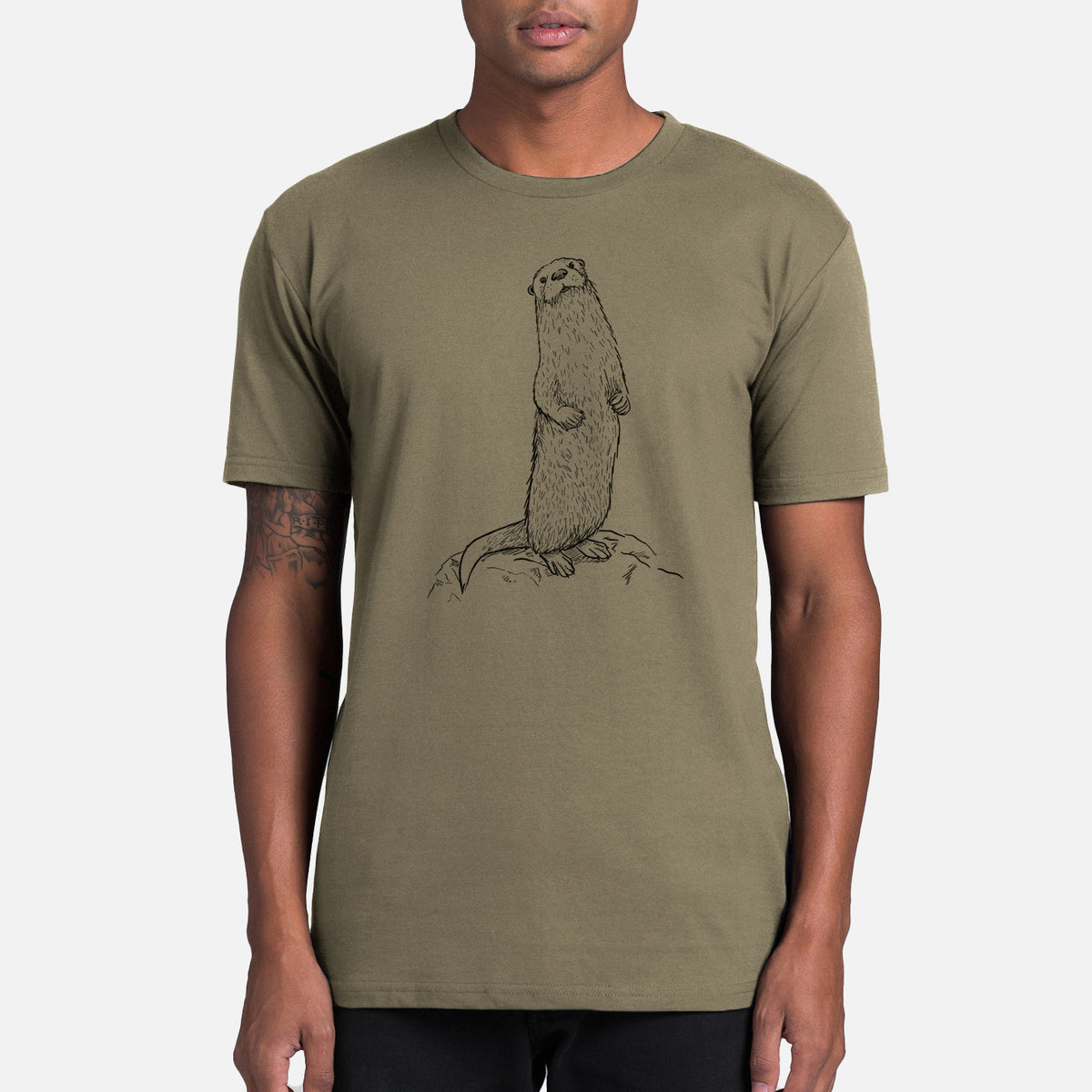 North American River Otter - Lontra canadensis - Mens Everyday Staple Tee