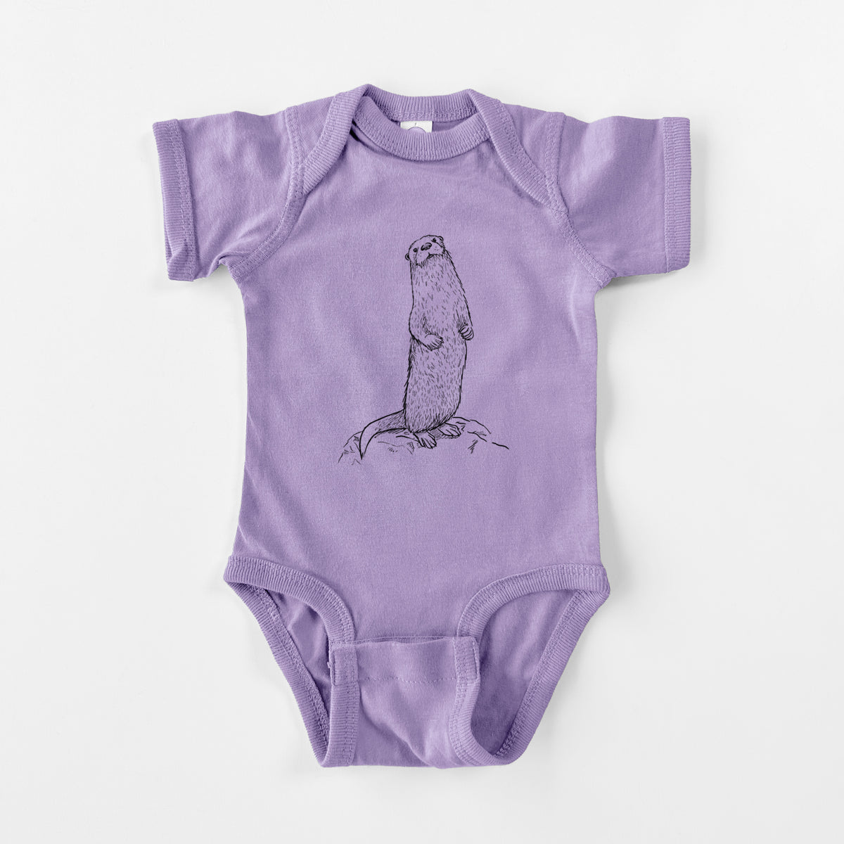 North American River Otter - Lontra canadensis - Baby Fine Jersey Bodysuit