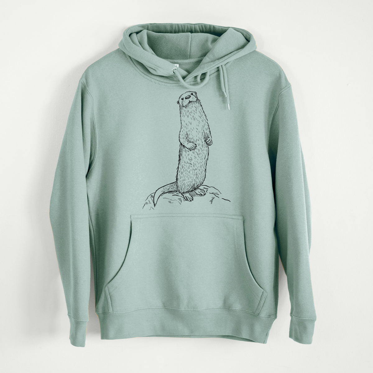 North American River Otter - Lontra canadensis  - Mid-Weight Unisex Premium Blend Hoodie
