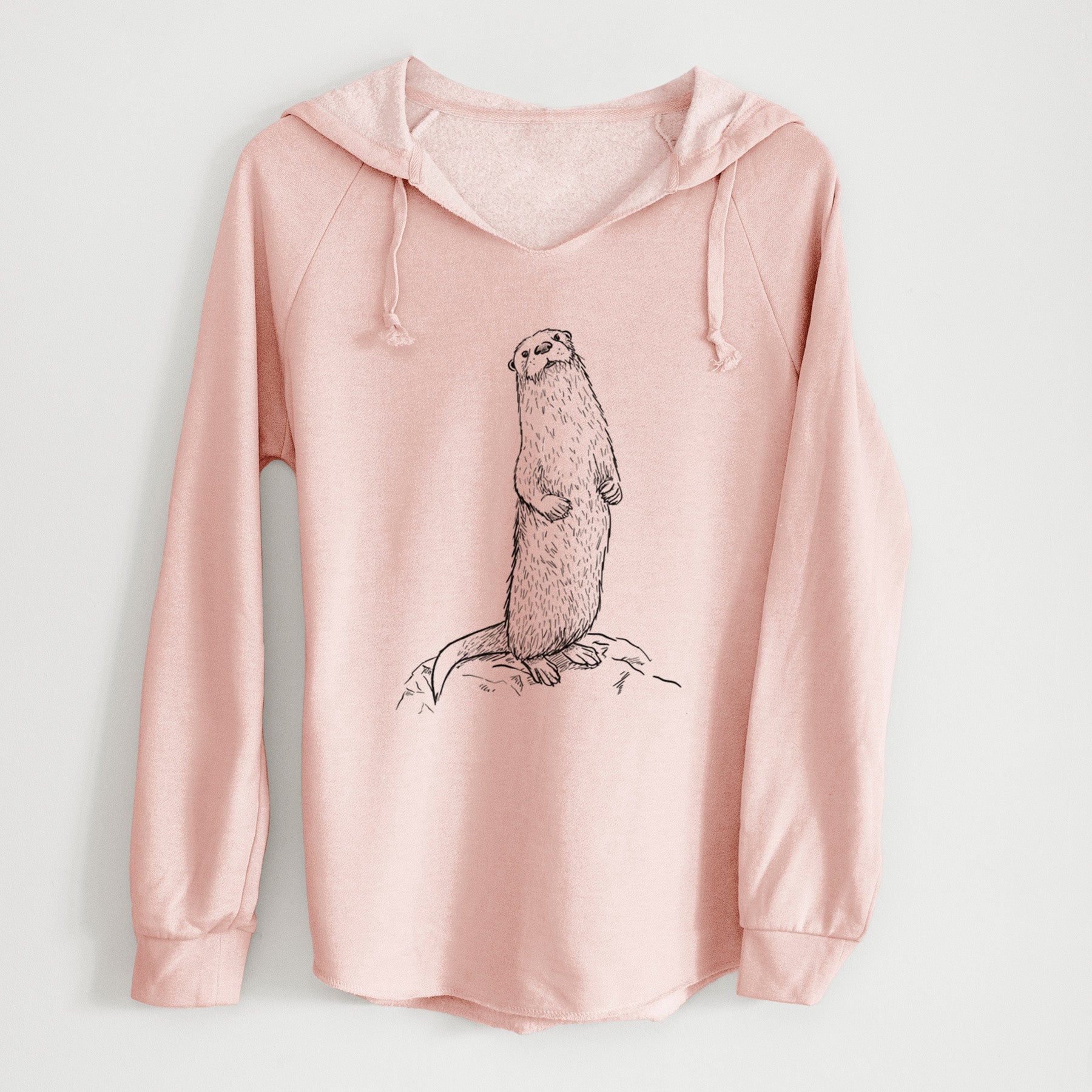 North American River Otter - Lontra canadensis - Cali Wave Hooded Sweatshirt