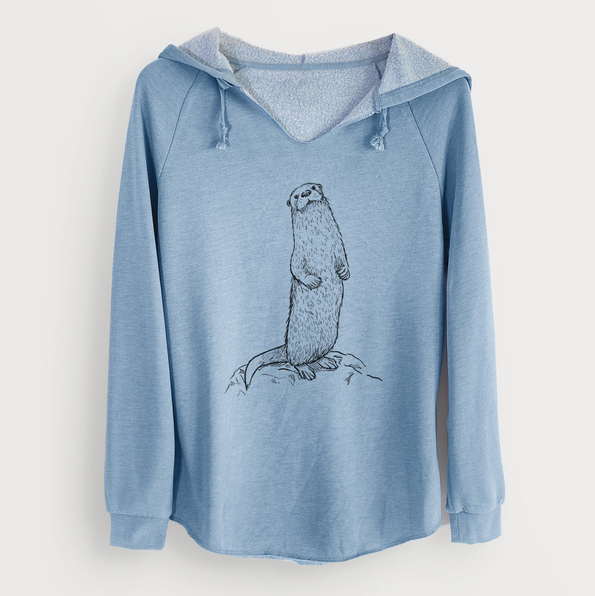 North American River Otter - Lontra canadensis - Cali Wave Hooded Sweatshirt