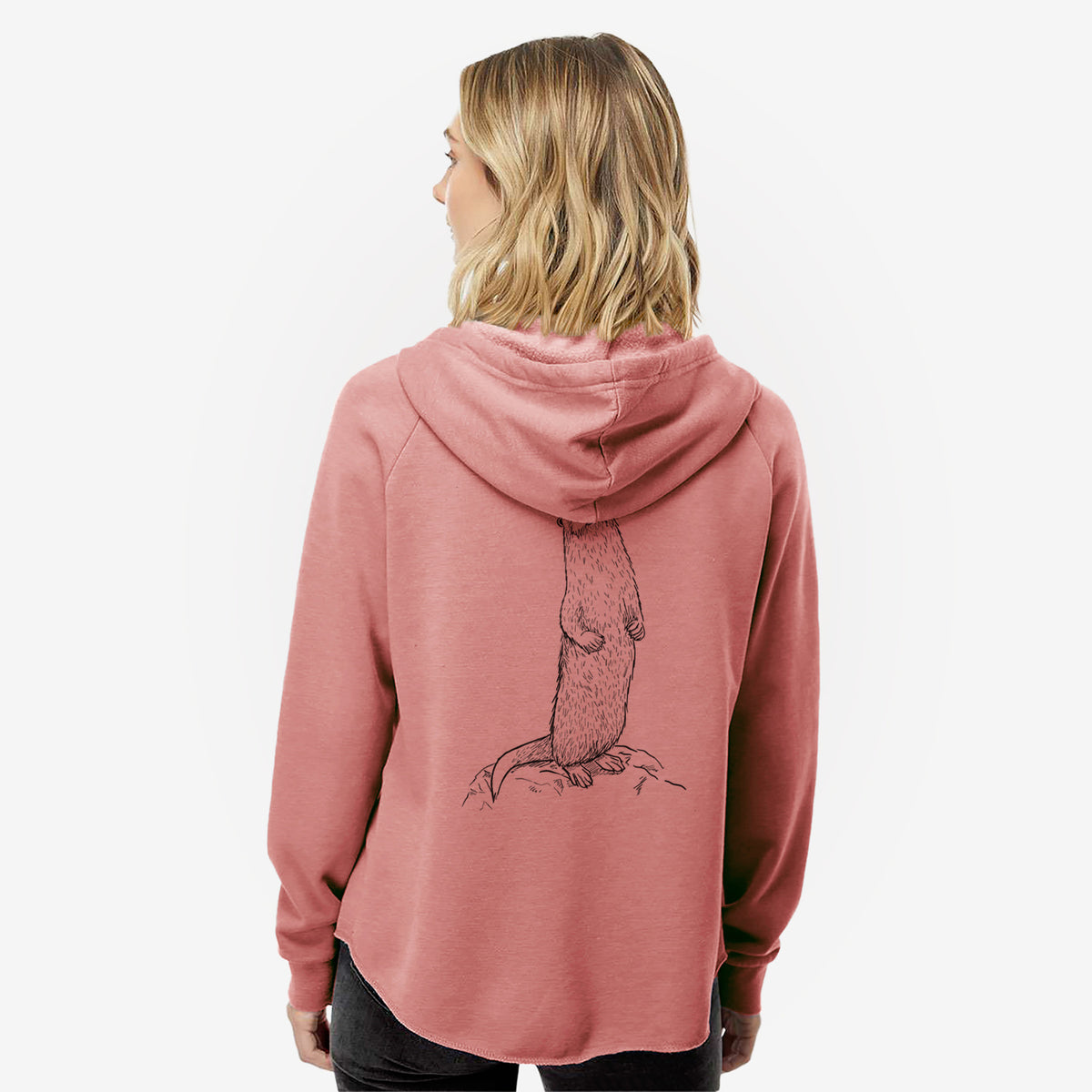 North American River Otter - Lontra canadensis - Women's Cali Wave Zip-Up Sweatshirt
