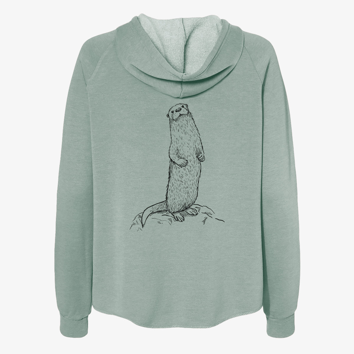North American River Otter - Lontra canadensis - Women's Cali Wave Zip-Up Sweatshirt