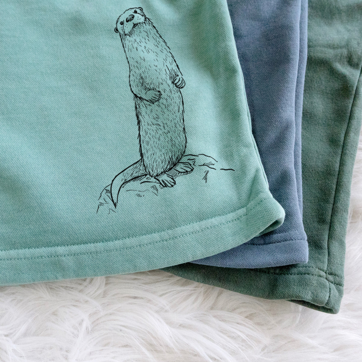 North American River Otter - Lontra canadensis - Unisex Pigment Dyed Shorts