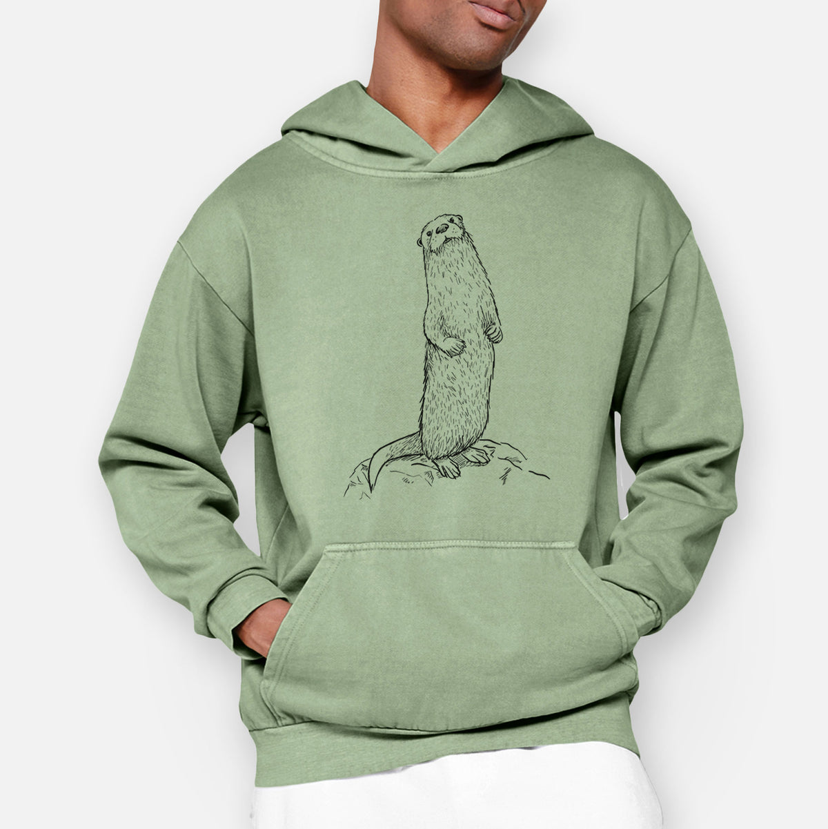 North American River Otter - Lontra canadensis  - Urban Heavyweight Hoodie