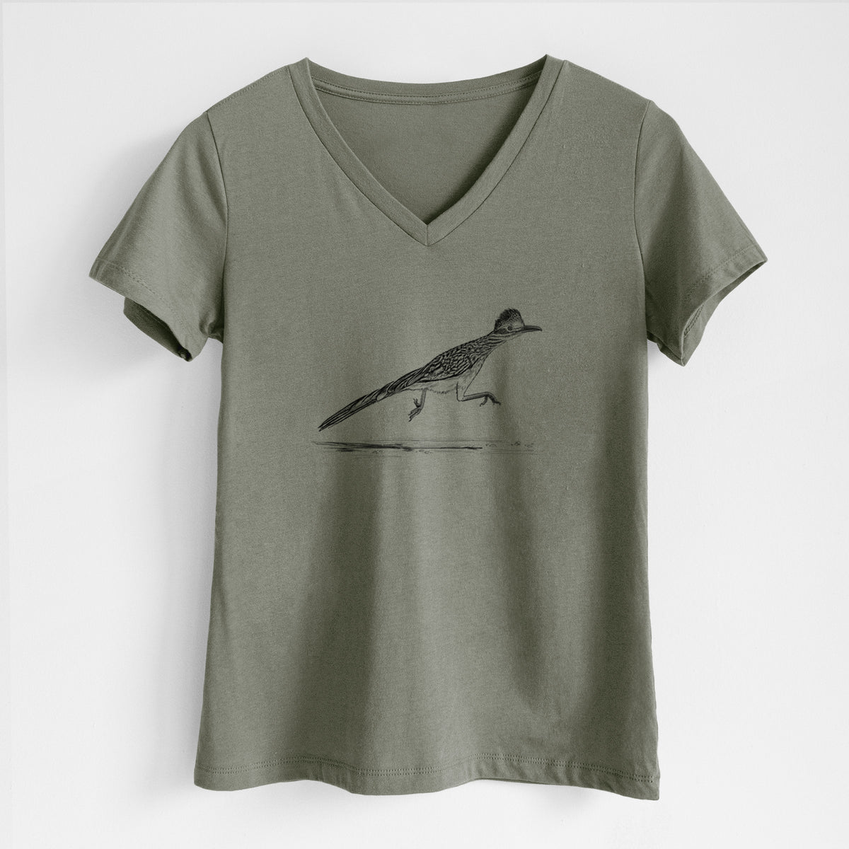 Greater Roadrunner - Geococcyx californianus - Women&#39;s Lightweight Relaxed Fit 100% Cotton V-neck
