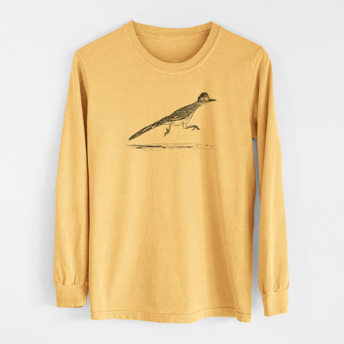 Greater Roadrunner - Geococcyx californianus - Men&#39;s Heavyweight 100% Cotton Long Sleeve