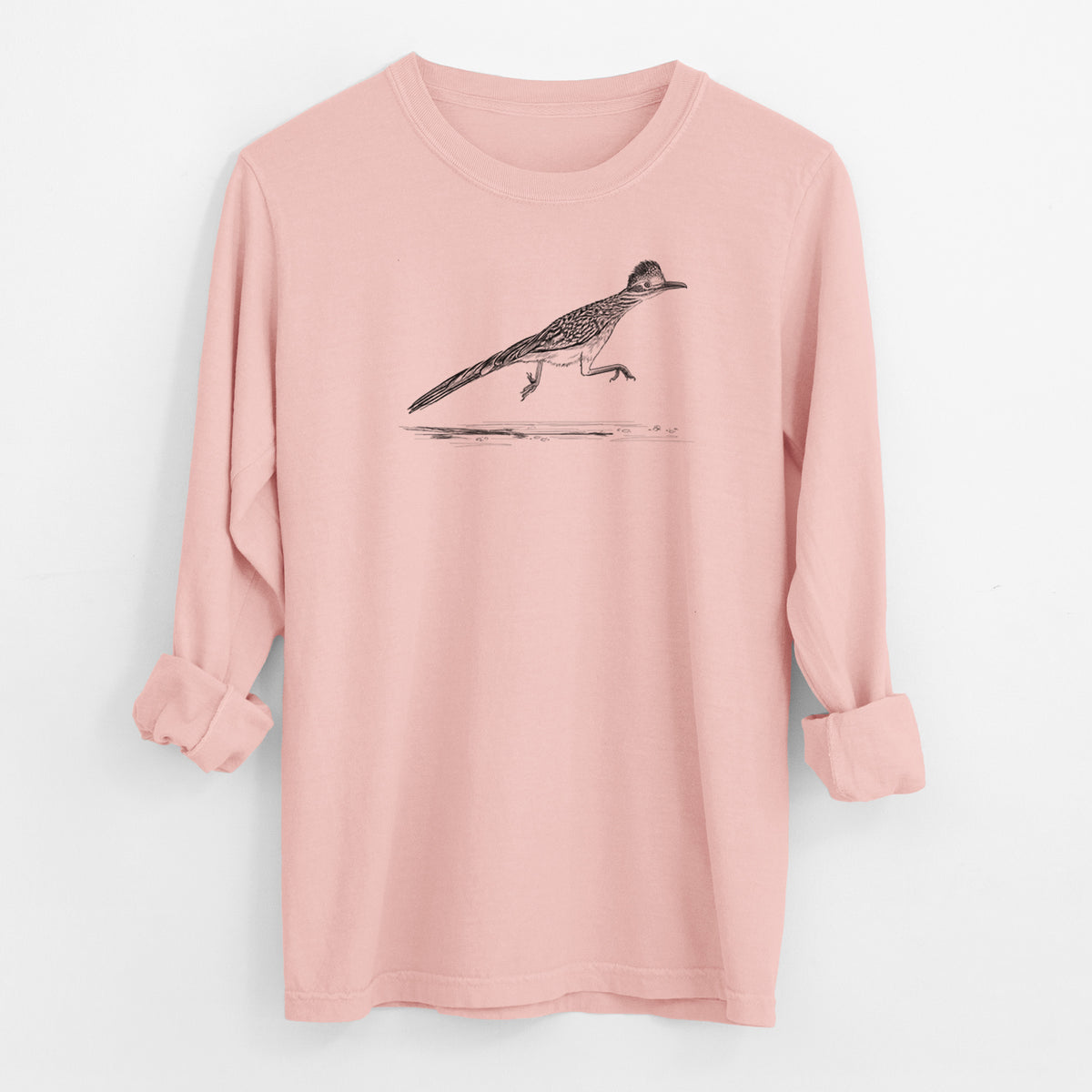 Greater Roadrunner - Geococcyx californianus - Men&#39;s Heavyweight 100% Cotton Long Sleeve