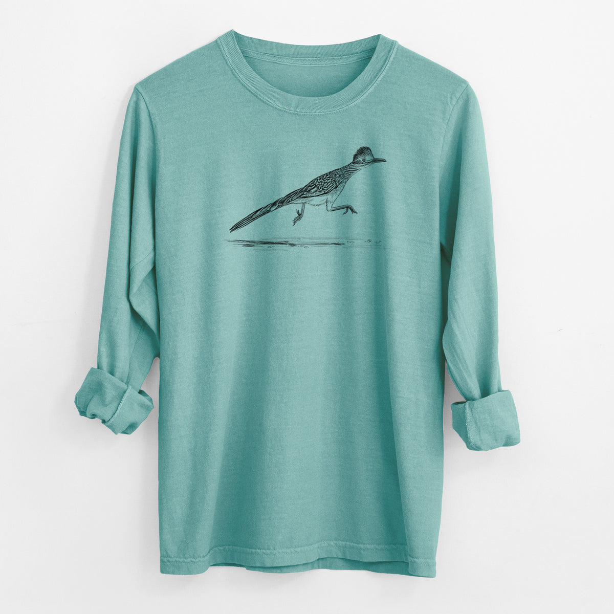 Greater Roadrunner - Geococcyx californianus - Men&#39;s Heavyweight 100% Cotton Long Sleeve