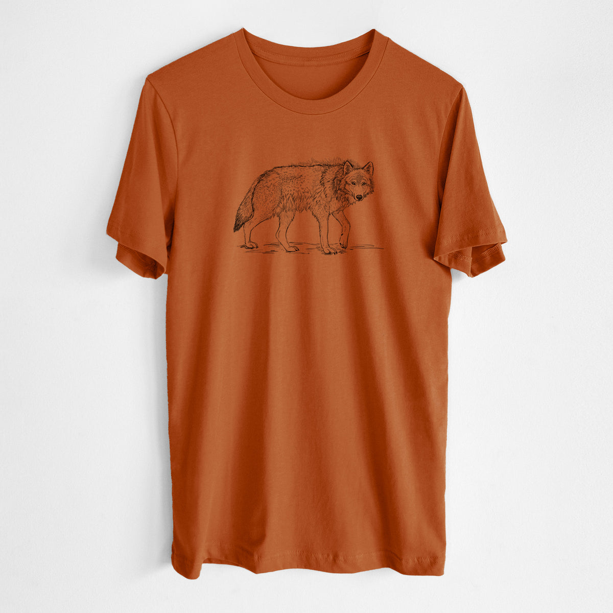 Roaming Grey Wolf - Canis lupus - Lightweight 100% Cotton Unisex Crewneck