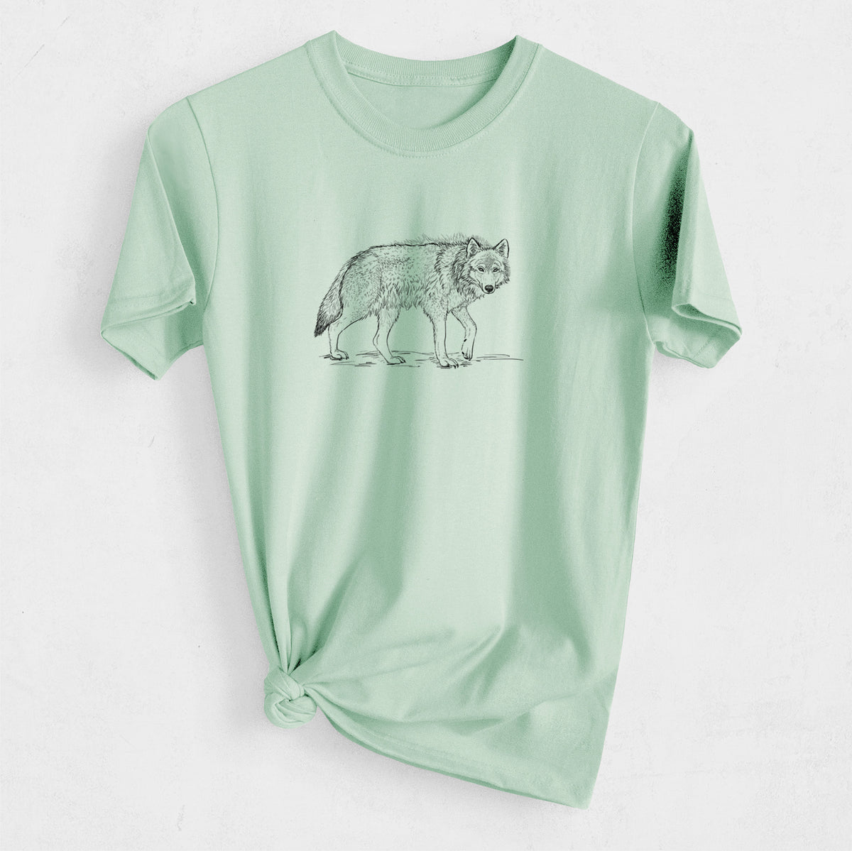 Roaming Grey Wolf - Canis lupus - Heavyweight Men&#39;s 100% Organic Cotton Tee