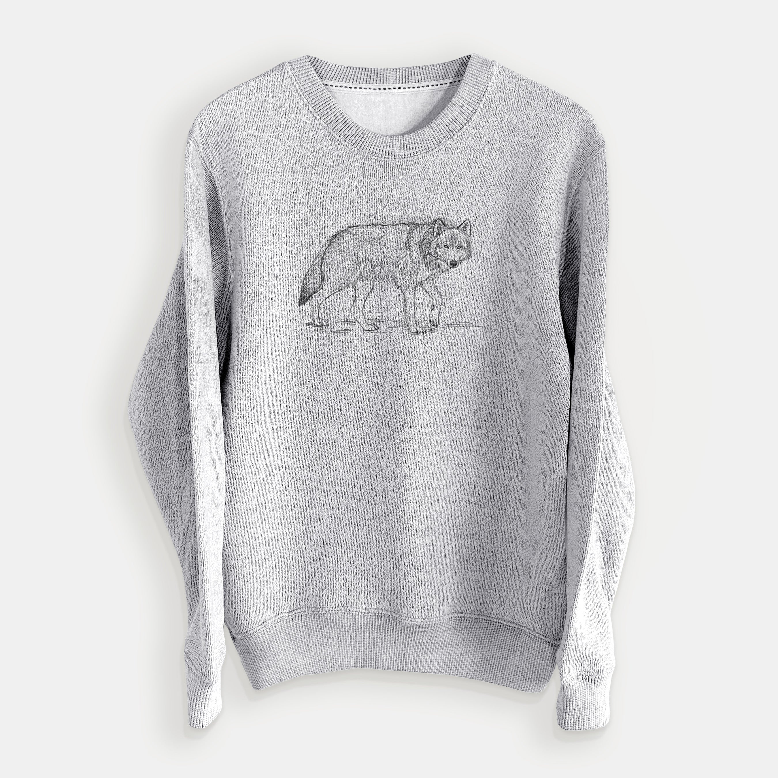 Roaming Grey Wolf - Canis lupus - Knit Sweatshirt