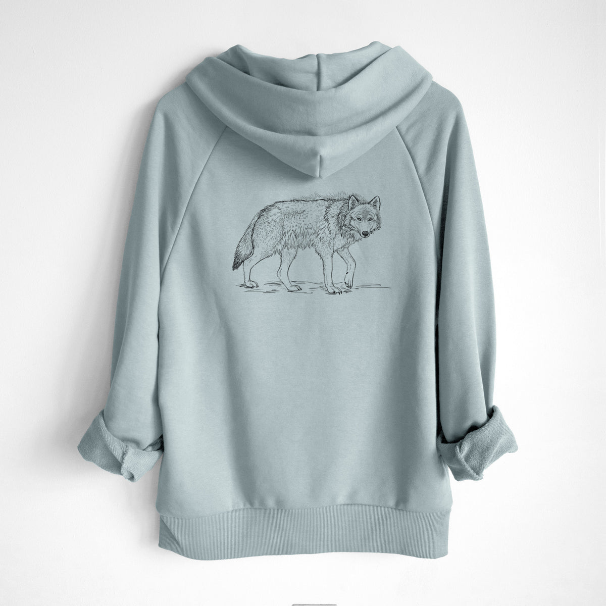 Roaming Grey Wolf - Canis lupus - UltraLuxe Heavyweight French Terry Hoodie