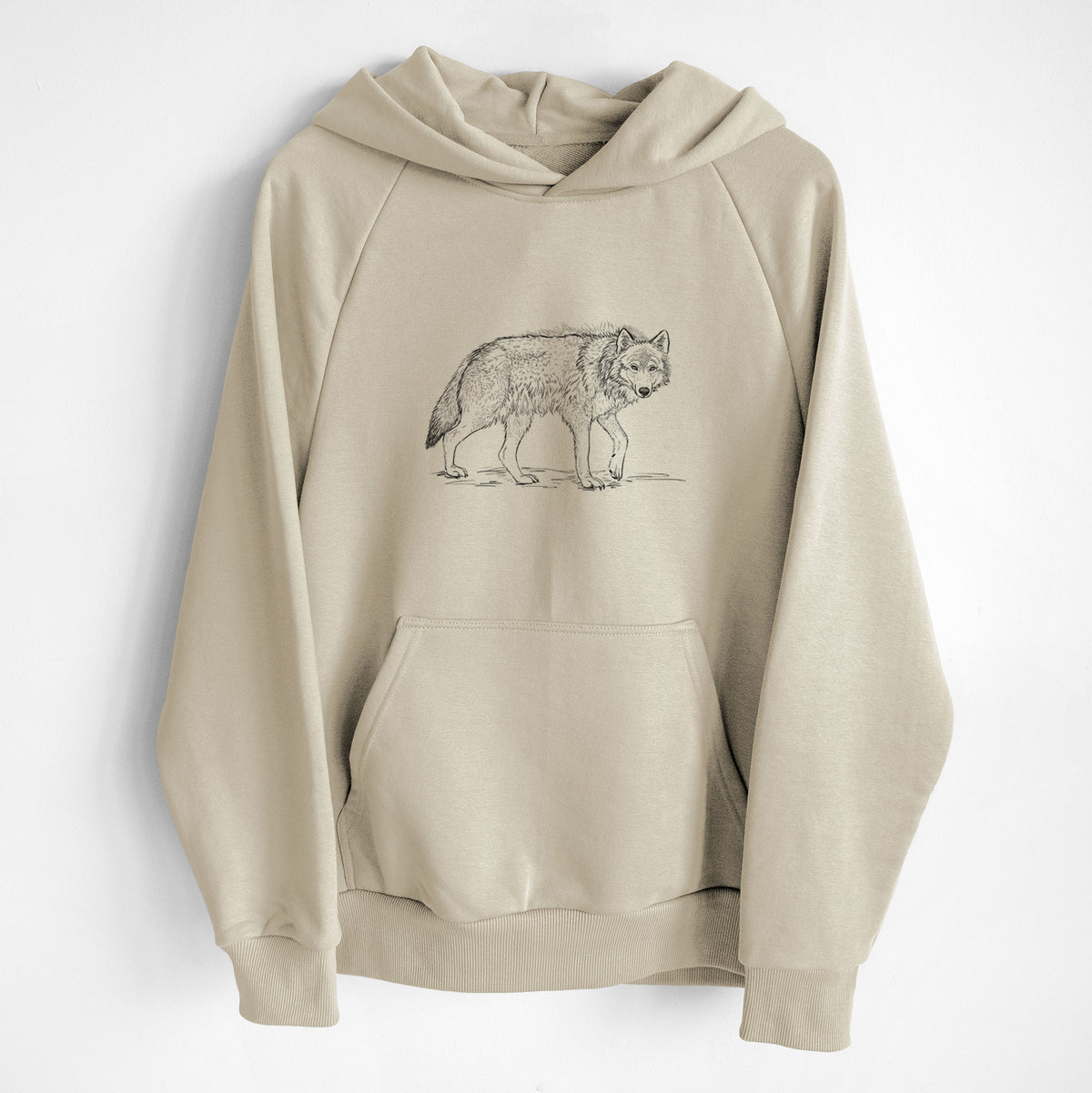 Roaming Grey Wolf - Canis lupus - UltraLuxe Heavyweight French Terry Hoodie