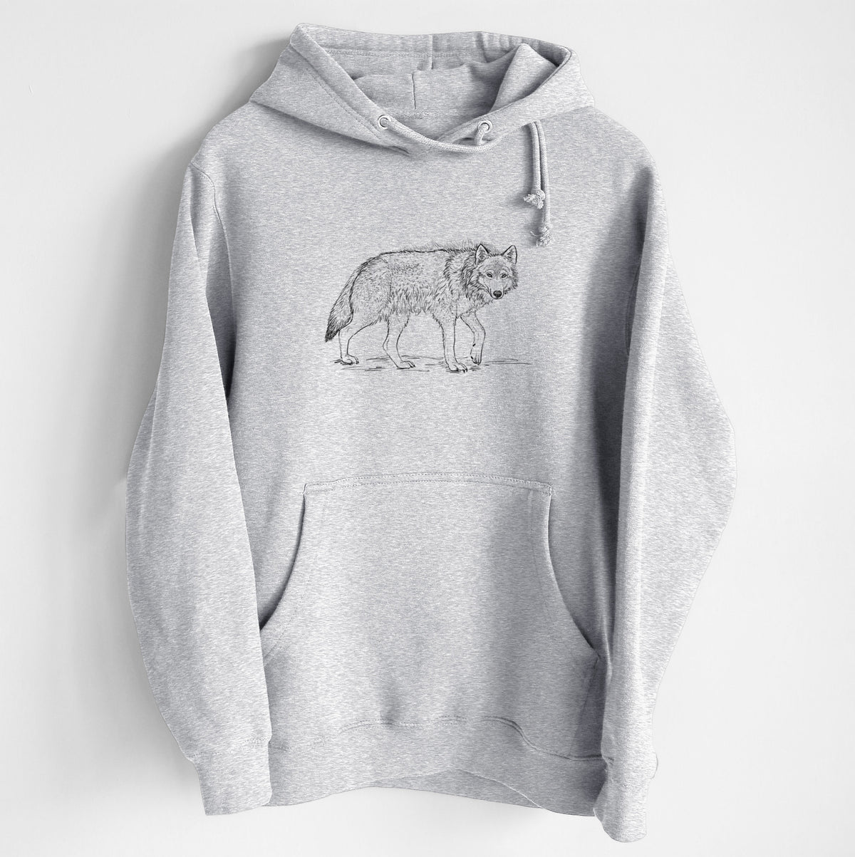 Roaming Grey Wolf - Canis lupus - Heavyweight Fleece Hoodie