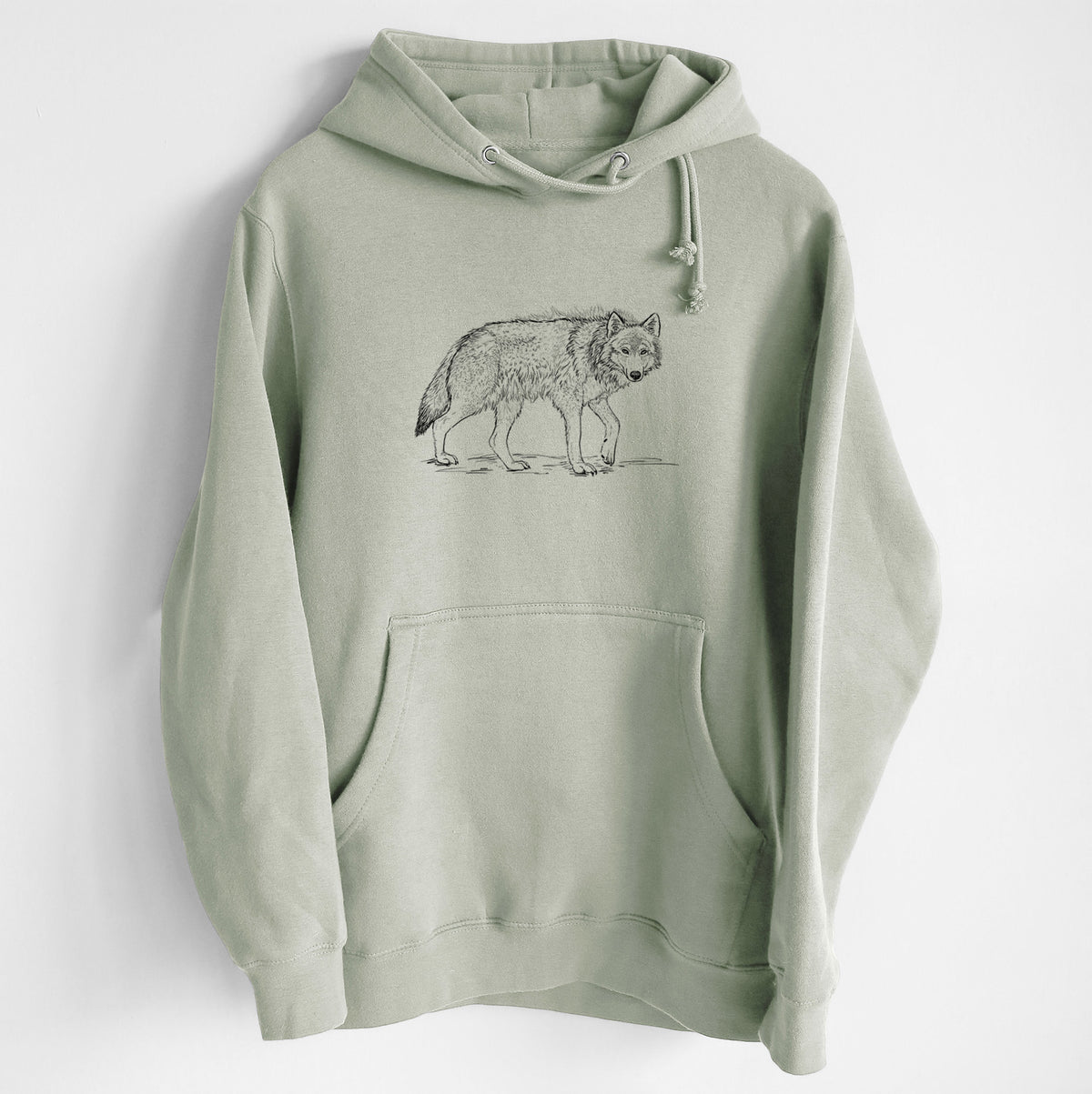 Roaming Grey Wolf - Canis lupus - Heavyweight Fleece Hoodie