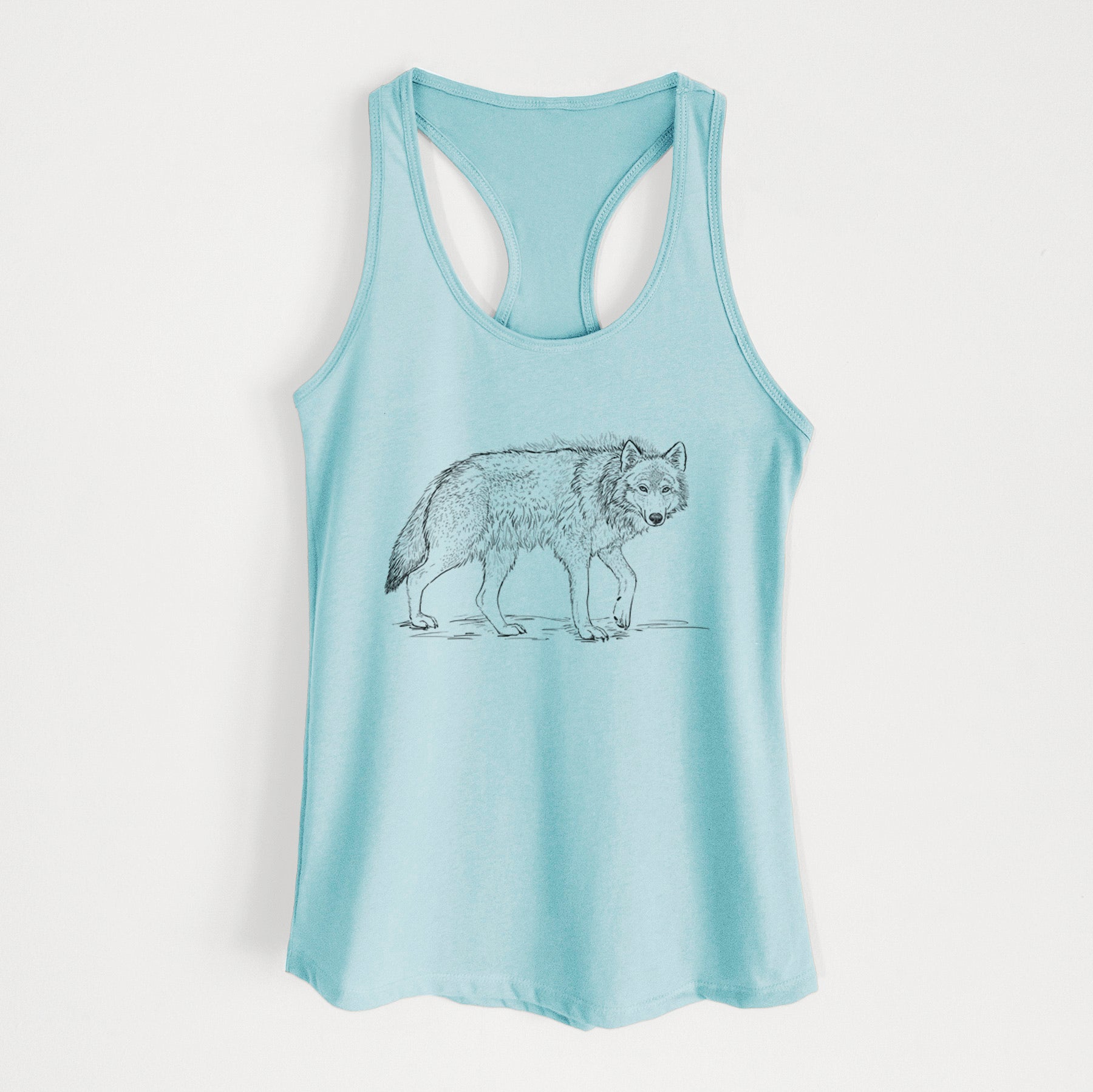 Roaming Grey Wolf - Canis lupus - Women's Racerback Tanktop