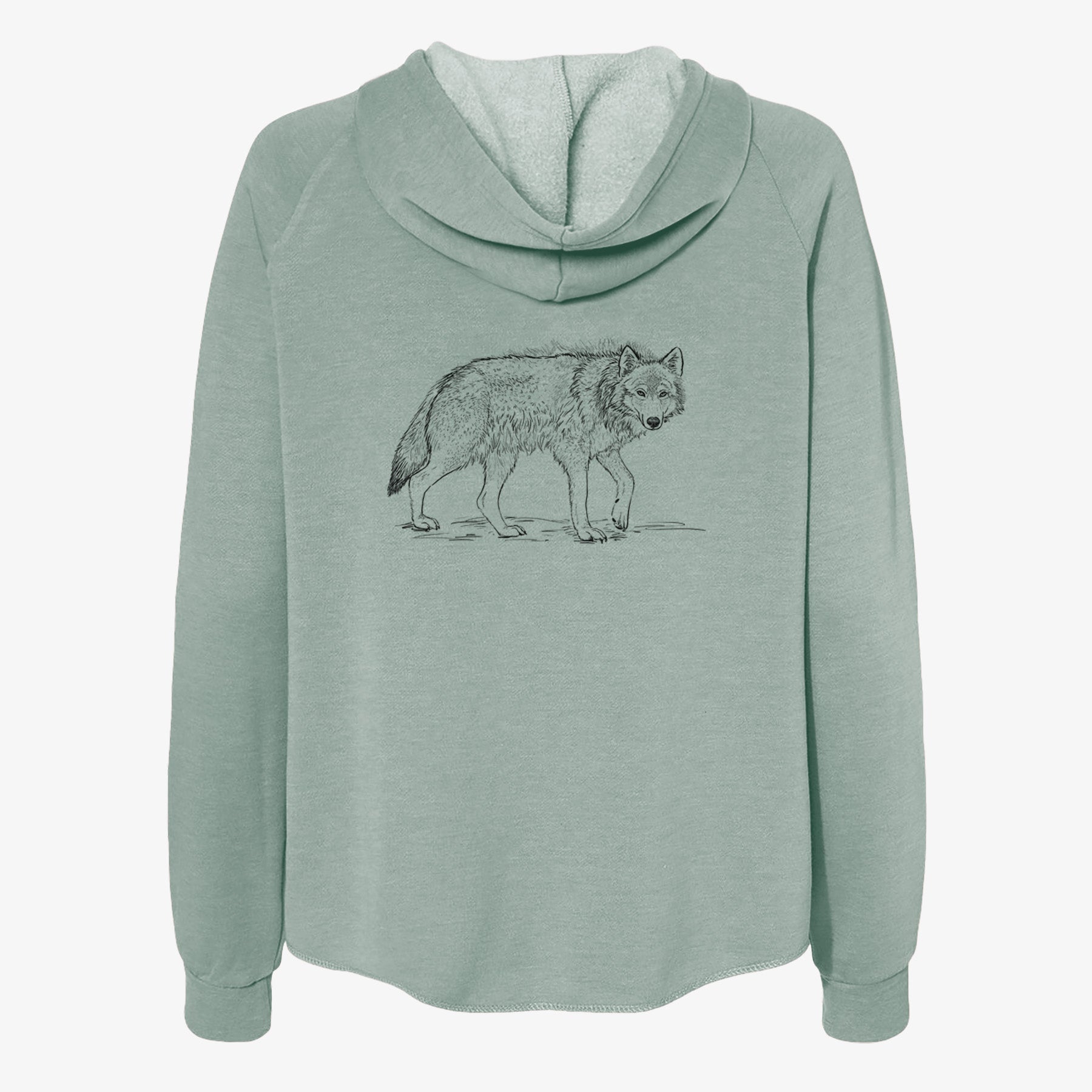 Roaming Grey Wolf - Canis lupus - Women's Cali Wave Zip-Up Sweatshirt