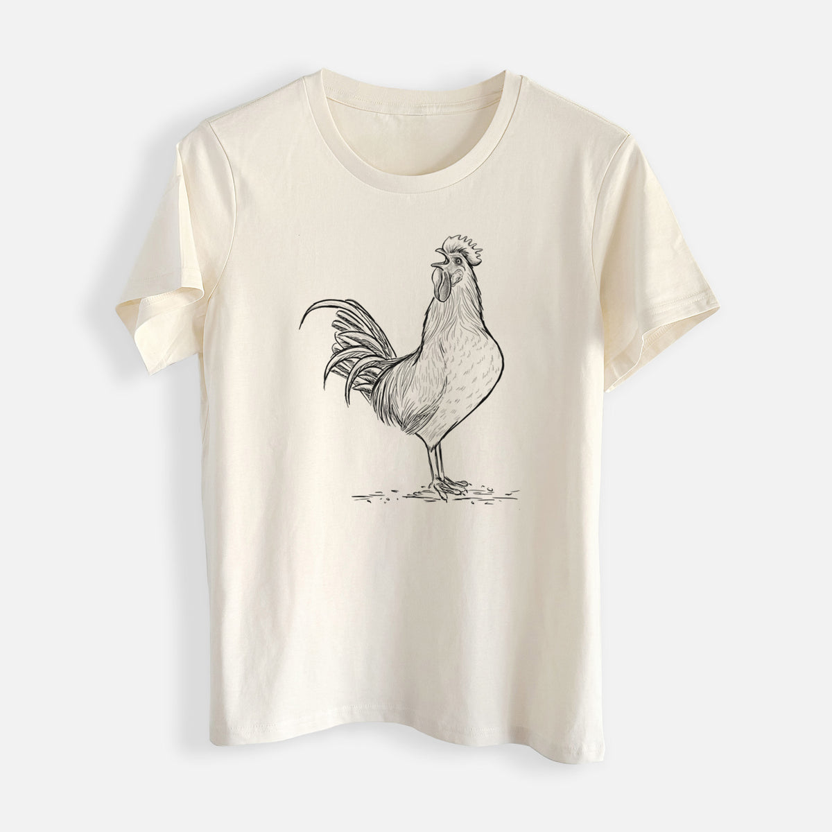 Crowing Rooster - Brown Leghorn Chicken - Womens Everyday Maple Tee