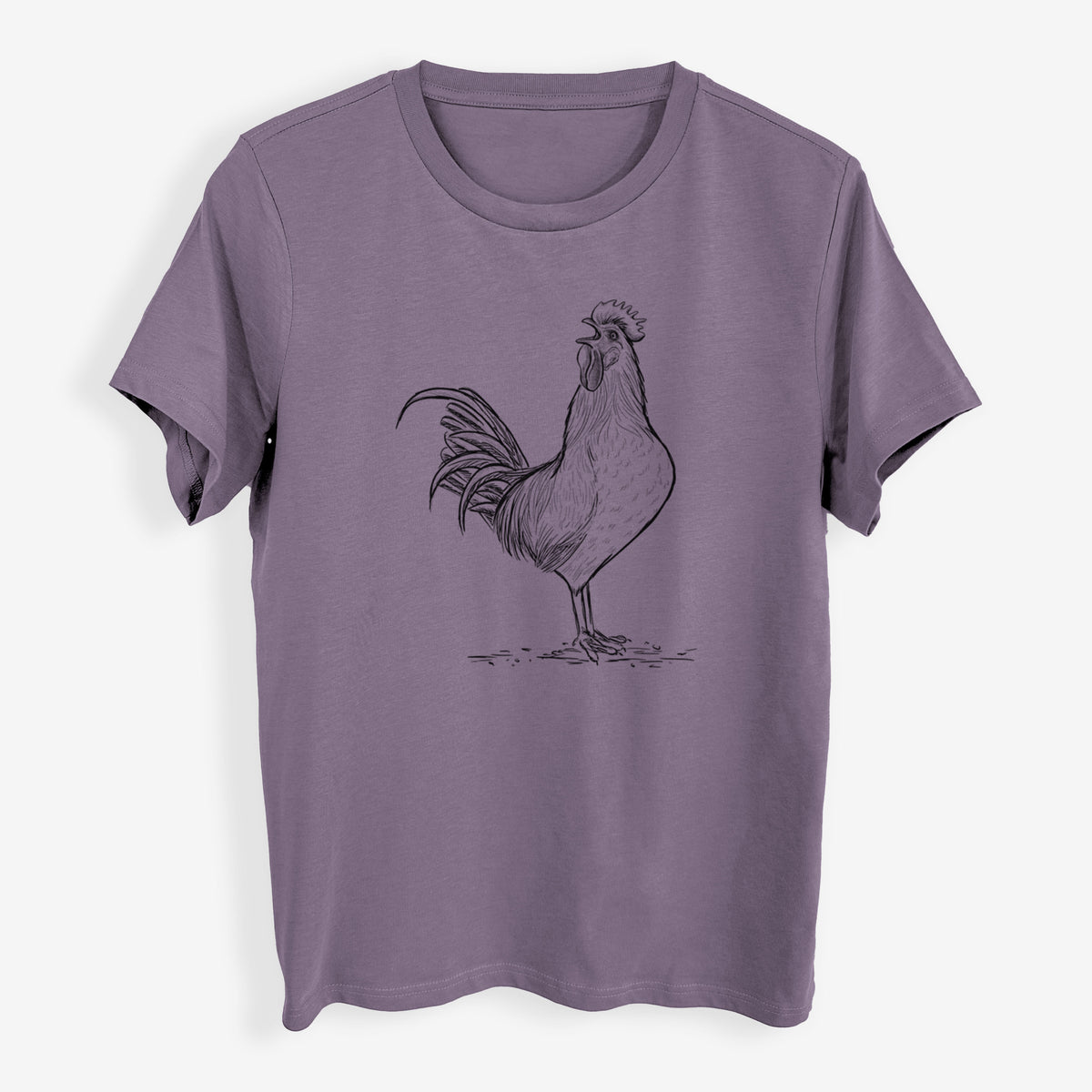 Crowing Rooster - Brown Leghorn Chicken - Womens Everyday Maple Tee