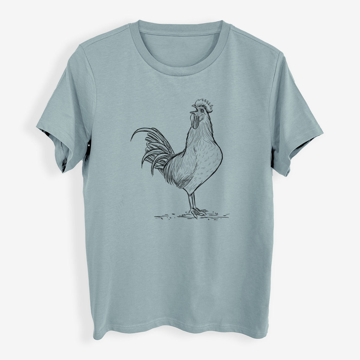 Crowing Rooster - Brown Leghorn Chicken - Womens Everyday Maple Tee