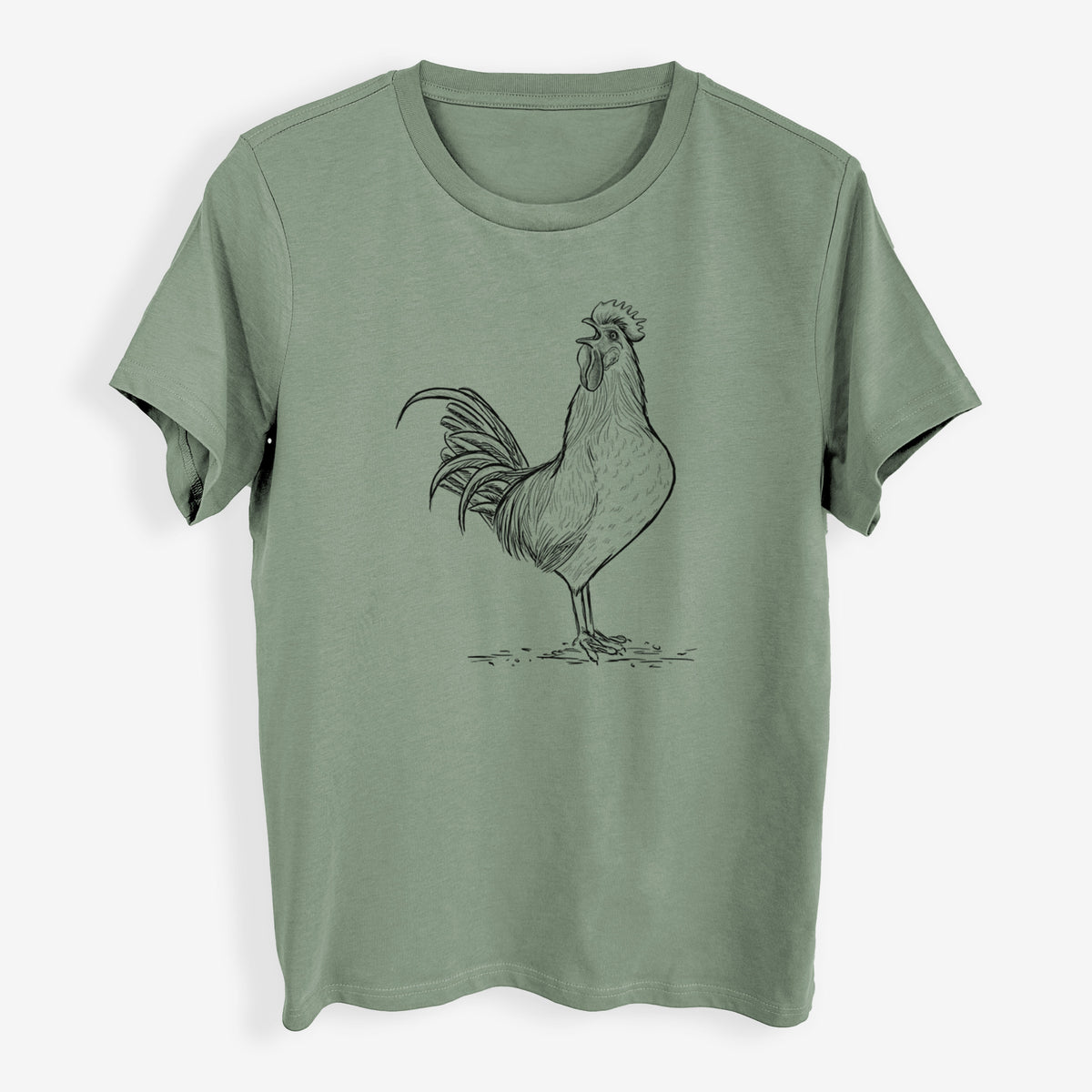 Crowing Rooster - Brown Leghorn Chicken - Womens Everyday Maple Tee