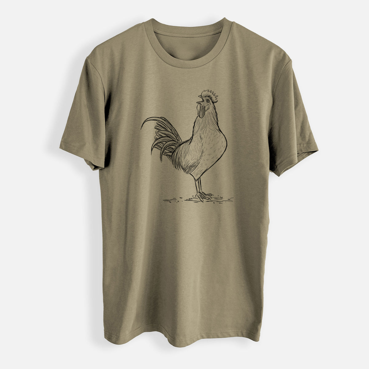 Crowing Rooster - Brown Leghorn Chicken - Mens Everyday Staple Tee