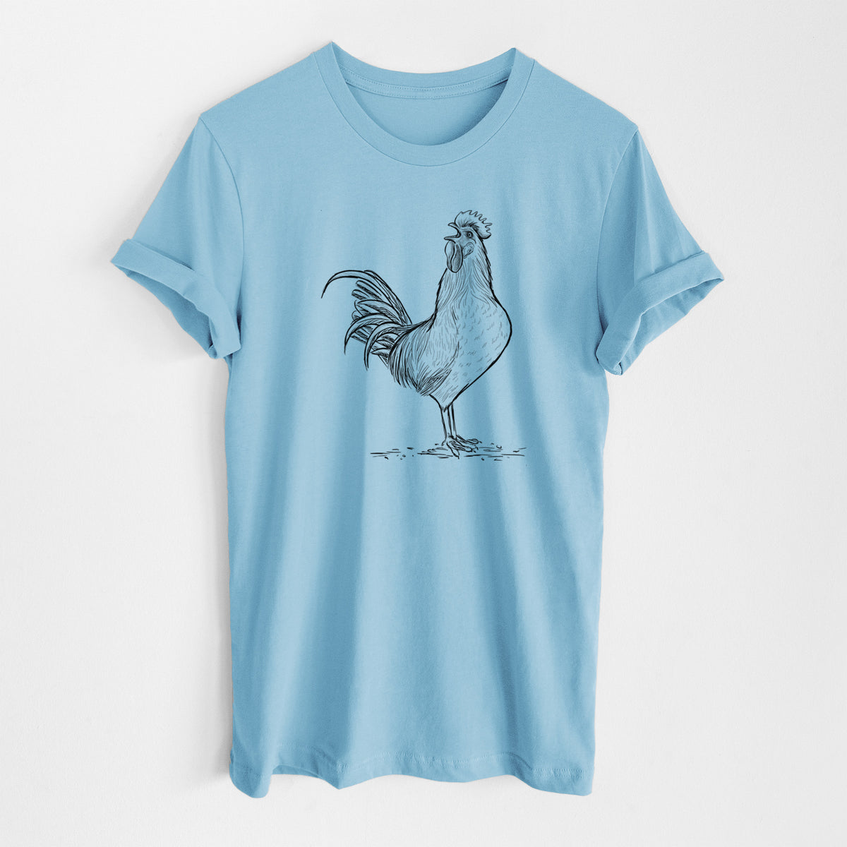 Crowing Rooster - Brown Leghorn Chicken - Lightweight 100% Cotton Unisex Crewneck