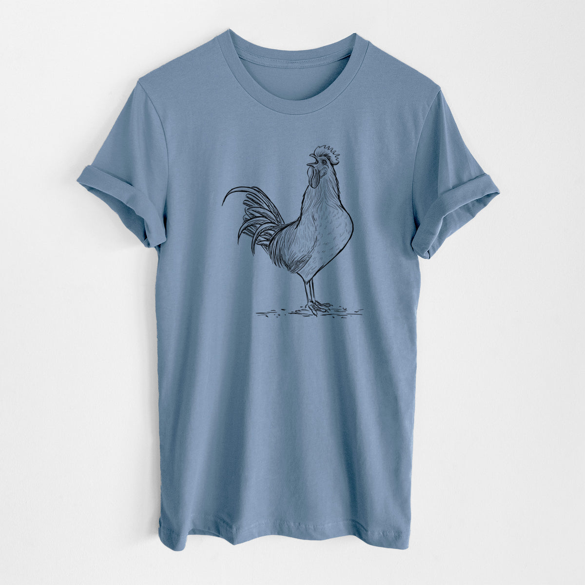 Crowing Rooster - Brown Leghorn Chicken - Lightweight 100% Cotton Unisex Crewneck