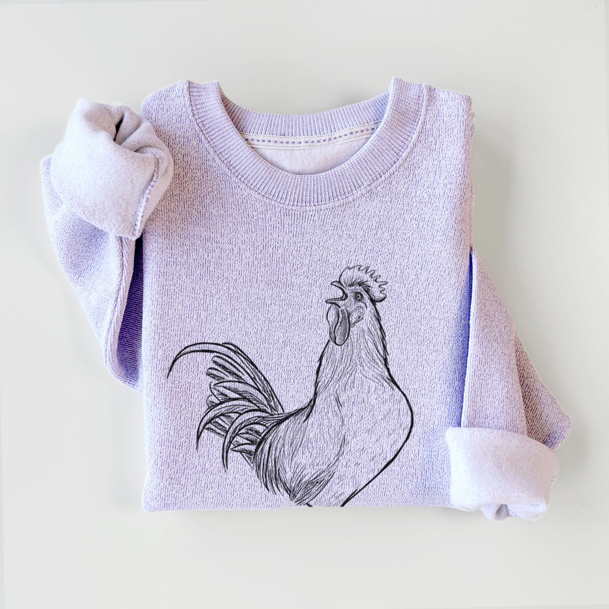 Crowing Rooster - Brown Leghorn Chicken - Knit Sweatshirt