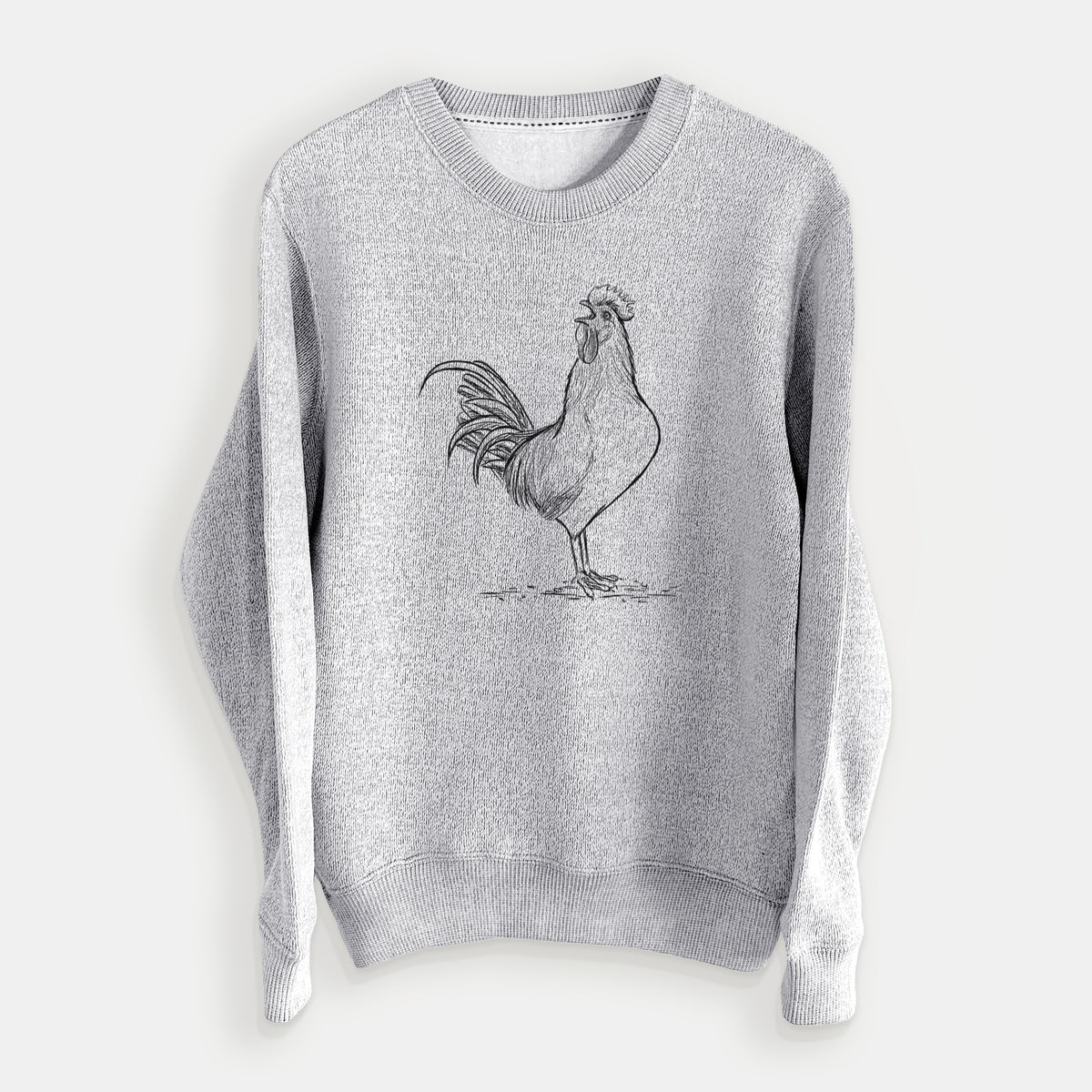 Crowing Rooster - Brown Leghorn Chicken - Knit Sweatshirt