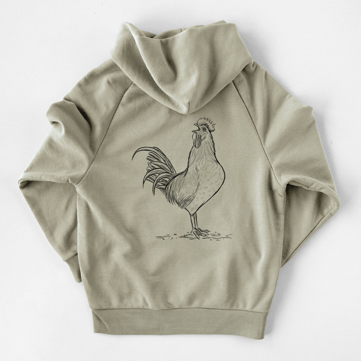 Crowing Rooster - Brown Leghorn Chicken - UltraLuxe Heavyweight French Terry Hoodie