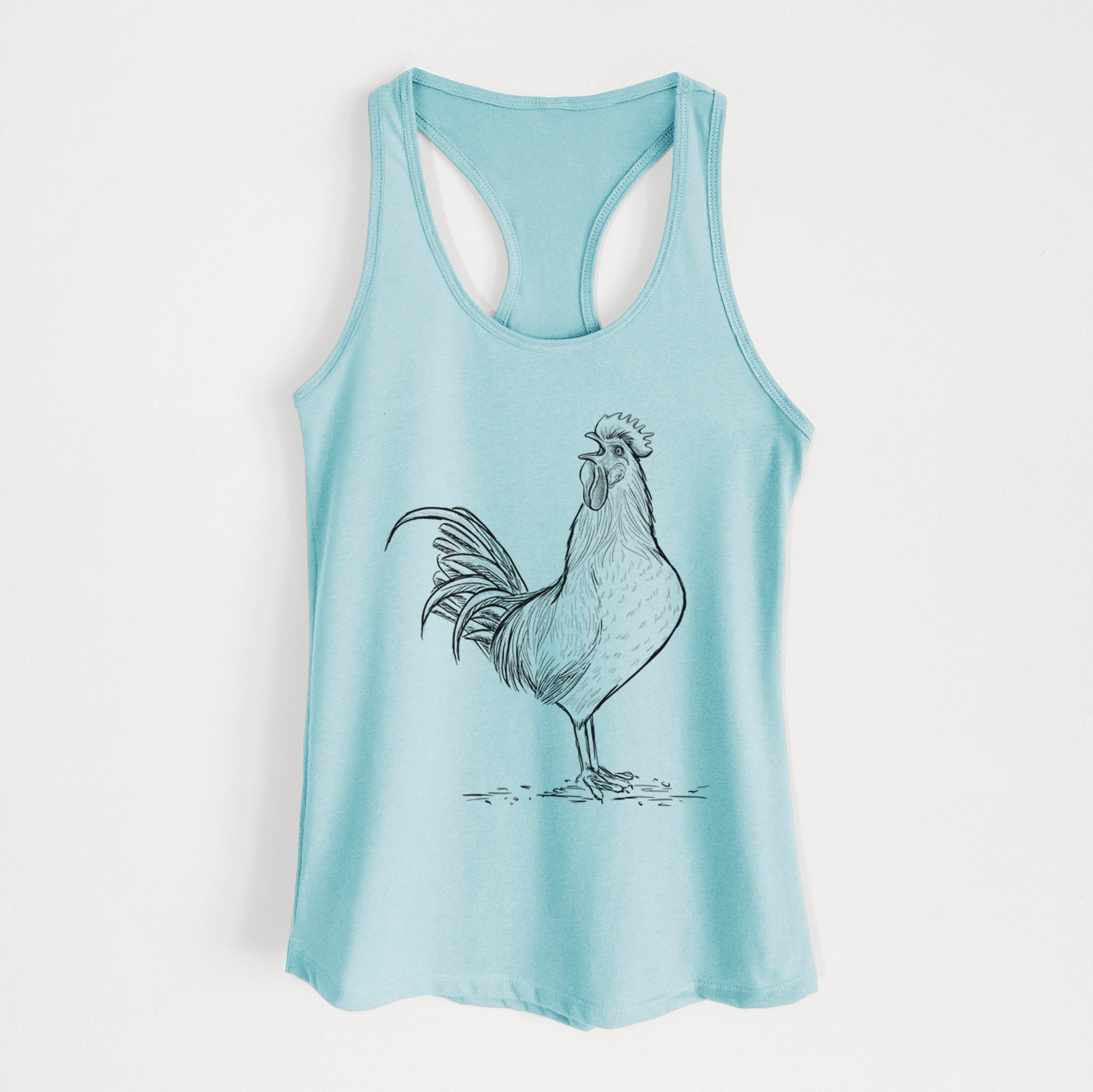 Crowing Rooster - Brown Leghorn Chicken - Women's Racerback Tanktop