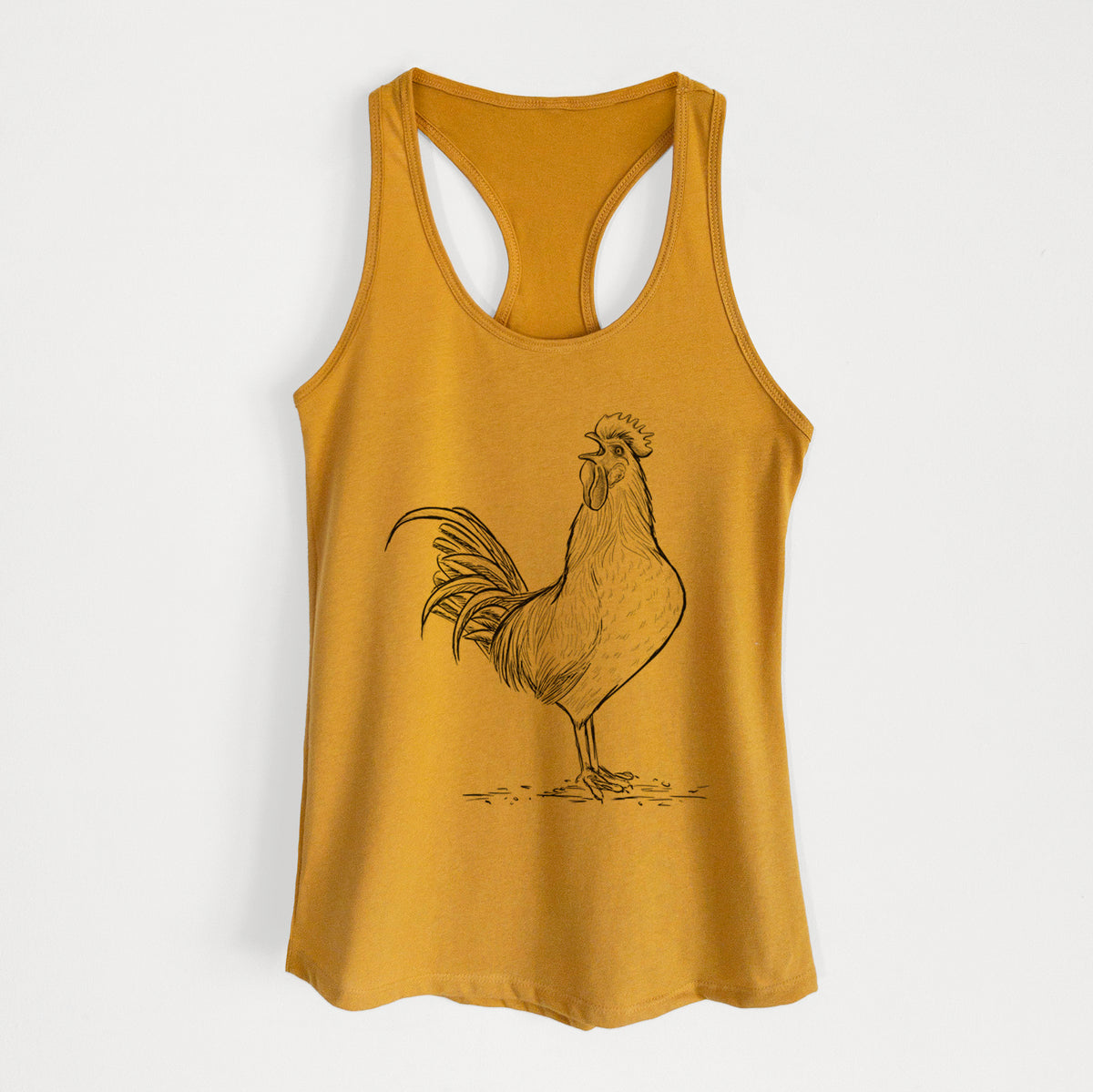 Crowing Rooster - Brown Leghorn Chicken - Women&#39;s Racerback Tanktop