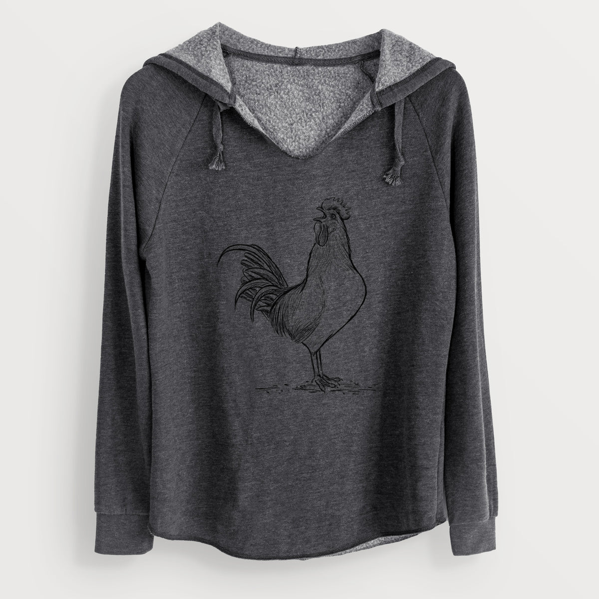 Crowing Rooster - Brown Leghorn Chicken - Cali Wave Hooded Sweatshirt