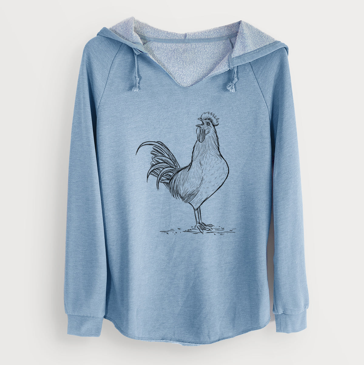 Crowing Rooster - Brown Leghorn Chicken - Cali Wave Hooded Sweatshirt