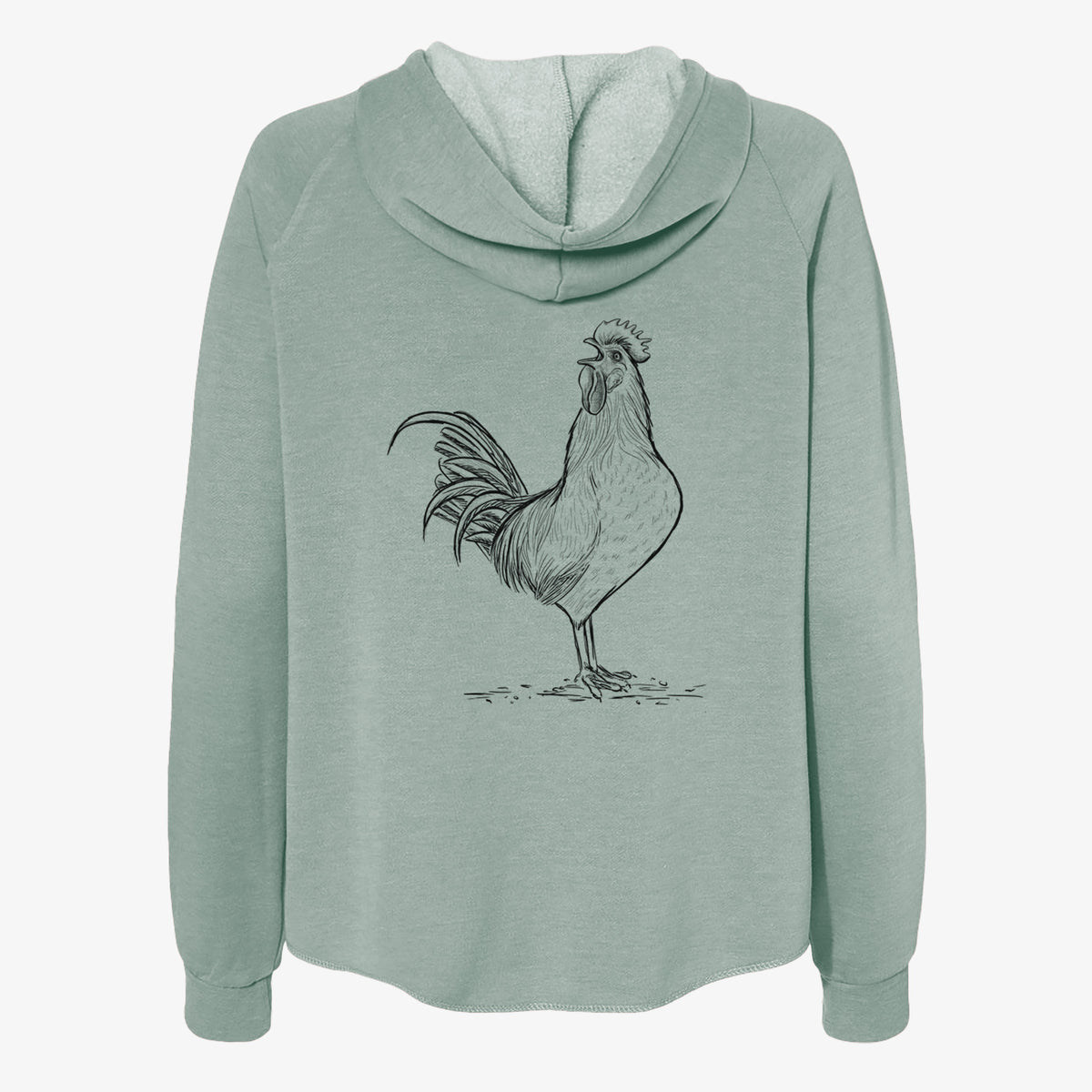 Crowing Rooster - Brown Leghorn Chicken - Women&#39;s Cali Wave Zip-Up Sweatshirt