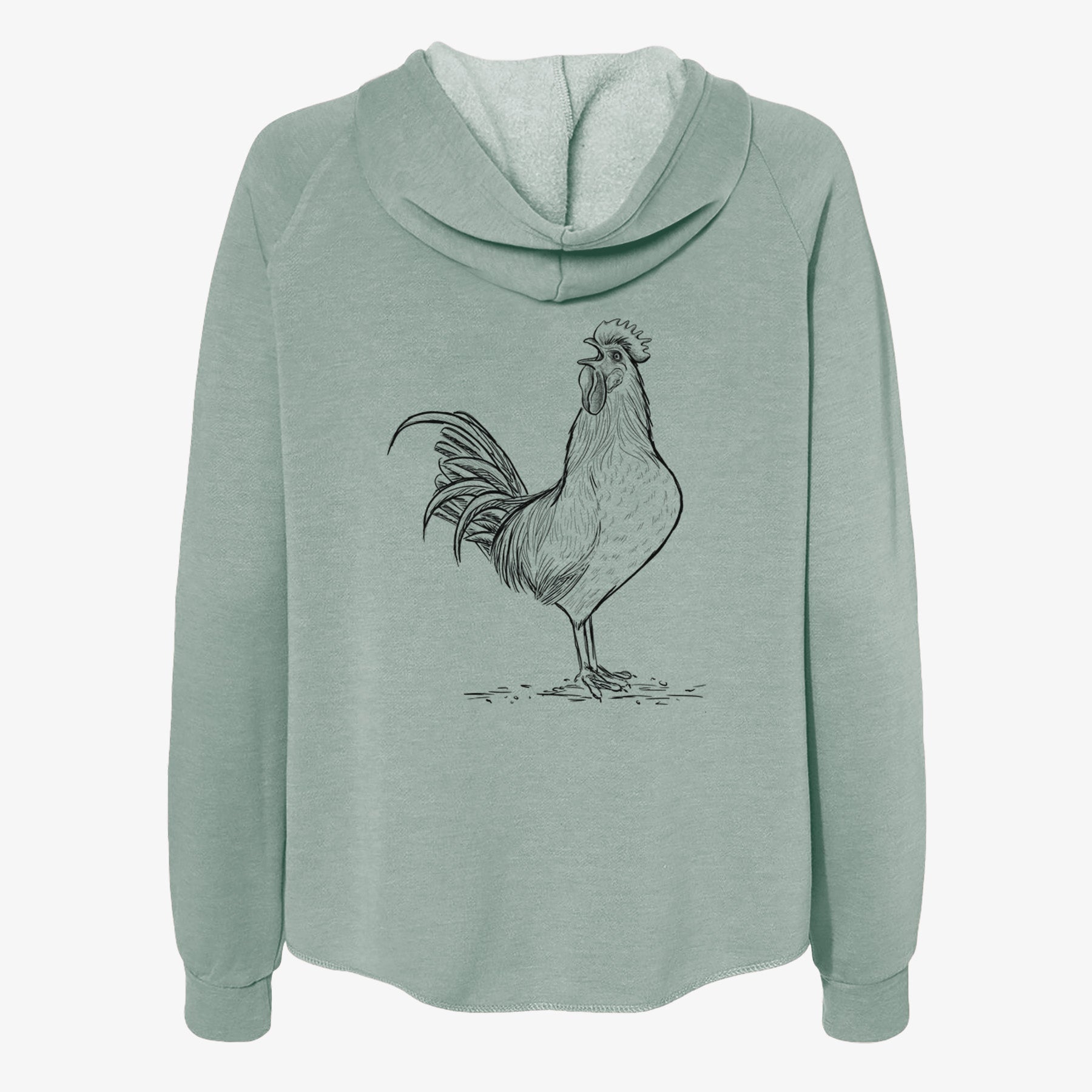Crowing Rooster - Brown Leghorn Chicken - Women's Cali Wave Zip-Up Sweatshirt
