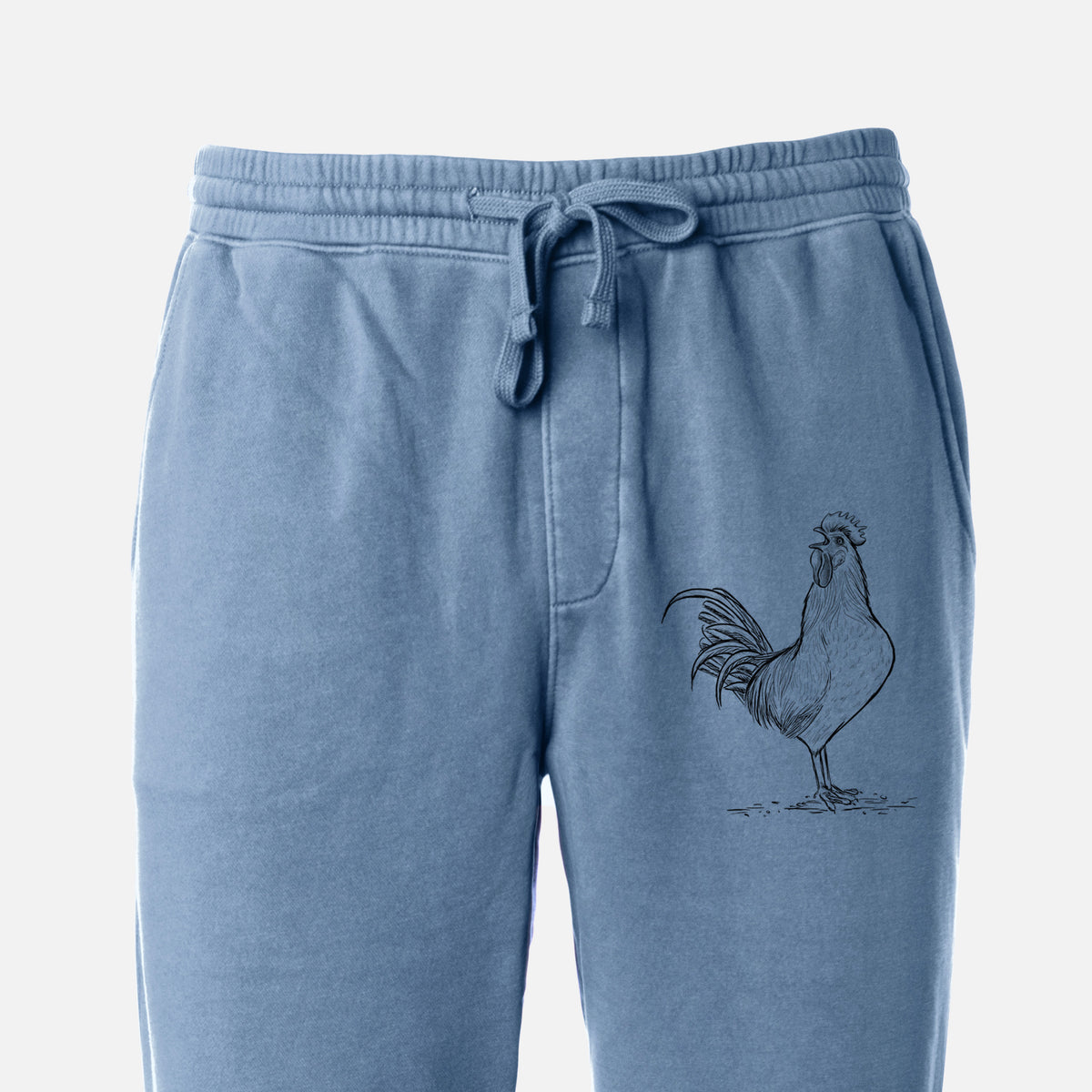 Crowing Rooster - Brown Leghorn Chicken - Unisex Pigment Dyed Sweatpants