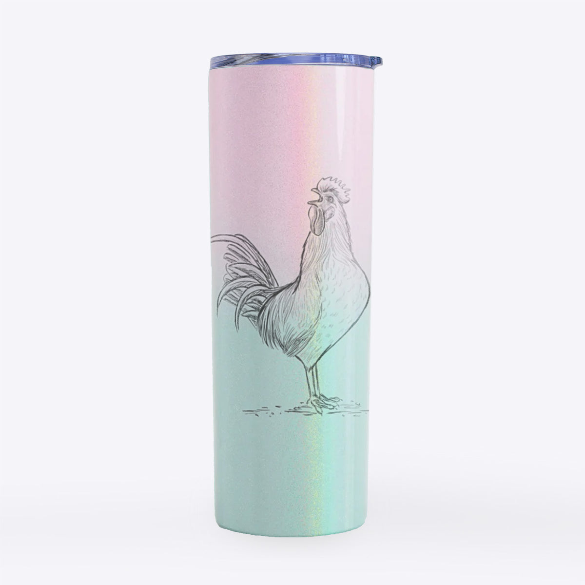 Crowing Rooster - Brown Leghorn Chicken - 20oz Skinny Tumbler